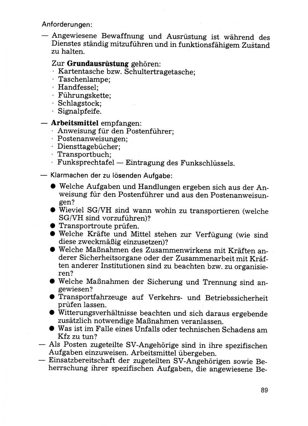Handbuch für operative Dienste, Abteilung Strafvollzug (SV) [Ministerium des Innern (MdI) Deutsche Demokratische Republik (DDR)] 1981, Seite 89 (Hb. op. D. Abt. SV MdI DDR 1981, S. 89)
