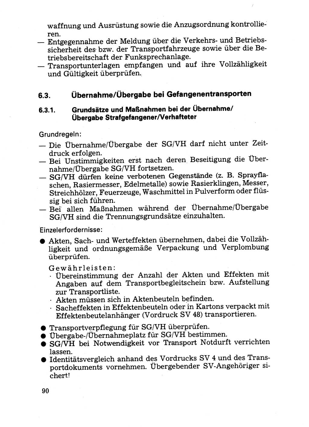 Handbuch für operative Dienste, Abteilung Strafvollzug (SV) [Ministerium des Innern (MdI) Deutsche Demokratische Republik (DDR)] 1981, Seite 90 (Hb. op. D. Abt. SV MdI DDR 1981, S. 90)