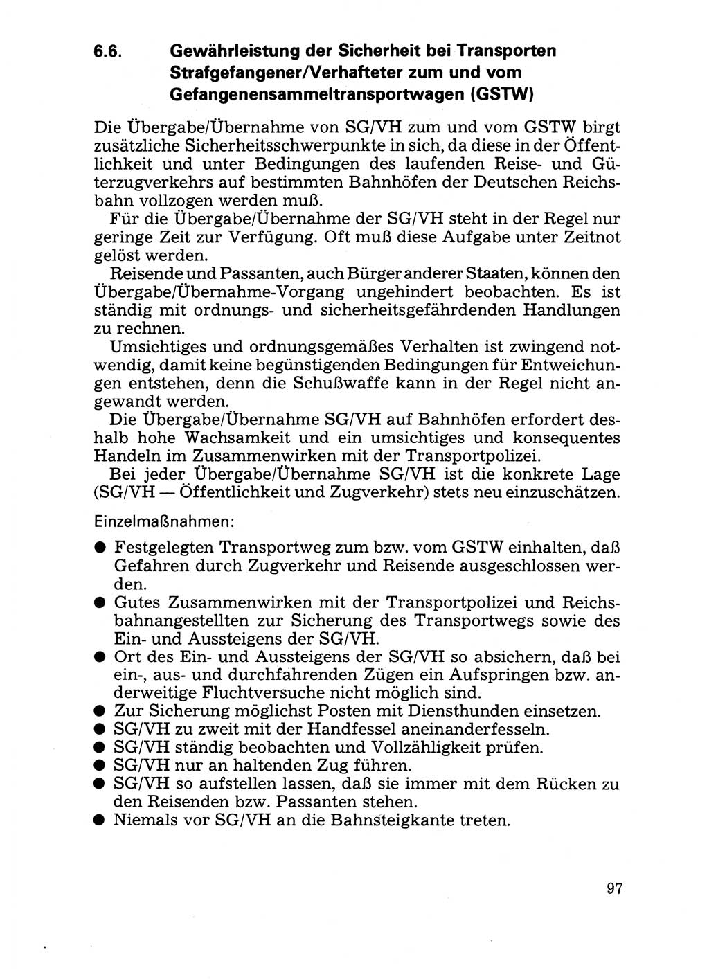 Handbuch für operative Dienste, Abteilung Strafvollzug (SV) [Ministerium des Innern (MdI) Deutsche Demokratische Republik (DDR)] 1981, Seite 97 (Hb. op. D. Abt. SV MdI DDR 1981, S. 97)