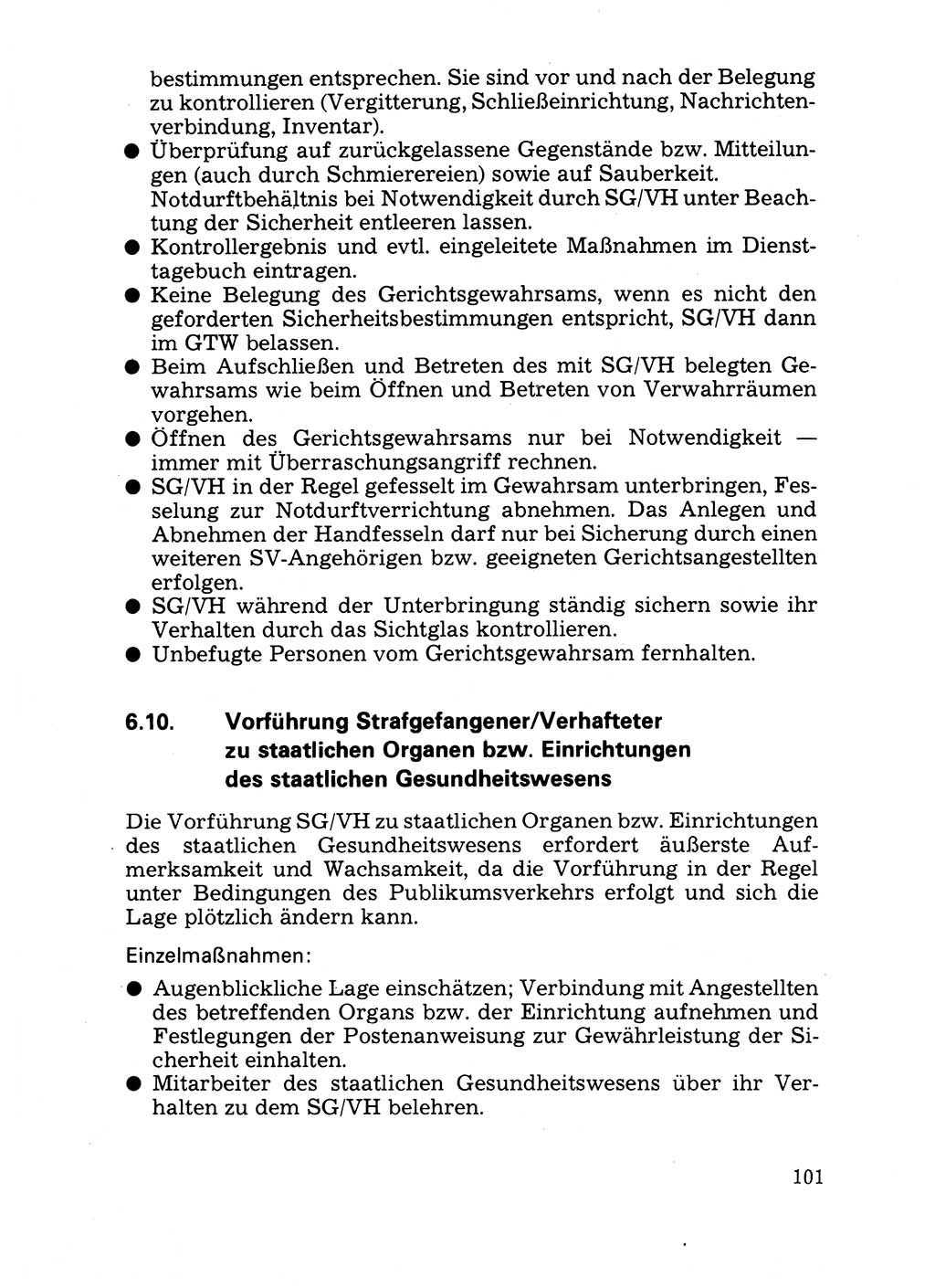 Handbuch für operative Dienste, Abteilung Strafvollzug (SV) [Ministerium des Innern (MdI) Deutsche Demokratische Republik (DDR)] 1981, Seite 101 (Hb. op. D. Abt. SV MdI DDR 1981, S. 101)