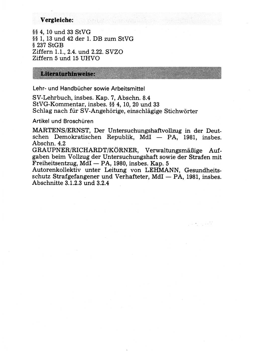 Handbuch für operative Dienste, Abteilung Strafvollzug (SV) [Ministerium des Innern (MdI) Deutsche Demokratische Republik (DDR)] 1981, Seite 102 (Hb. op. D. Abt. SV MdI DDR 1981, S. 102)
