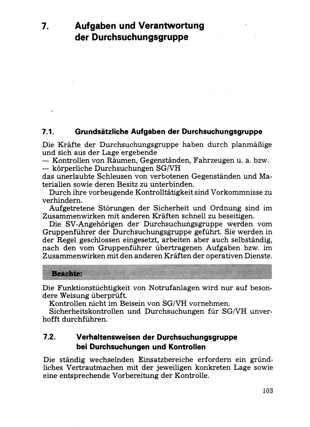 Handbuch für operative Dienste, Abteilung Strafvollzug (SV) [Ministerium des Innern (MdI) Deutsche Demokratische Republik (DDR)] 1981, Seite 103 (Hb. op. D. Abt. SV MdI DDR 1981, S. 103)