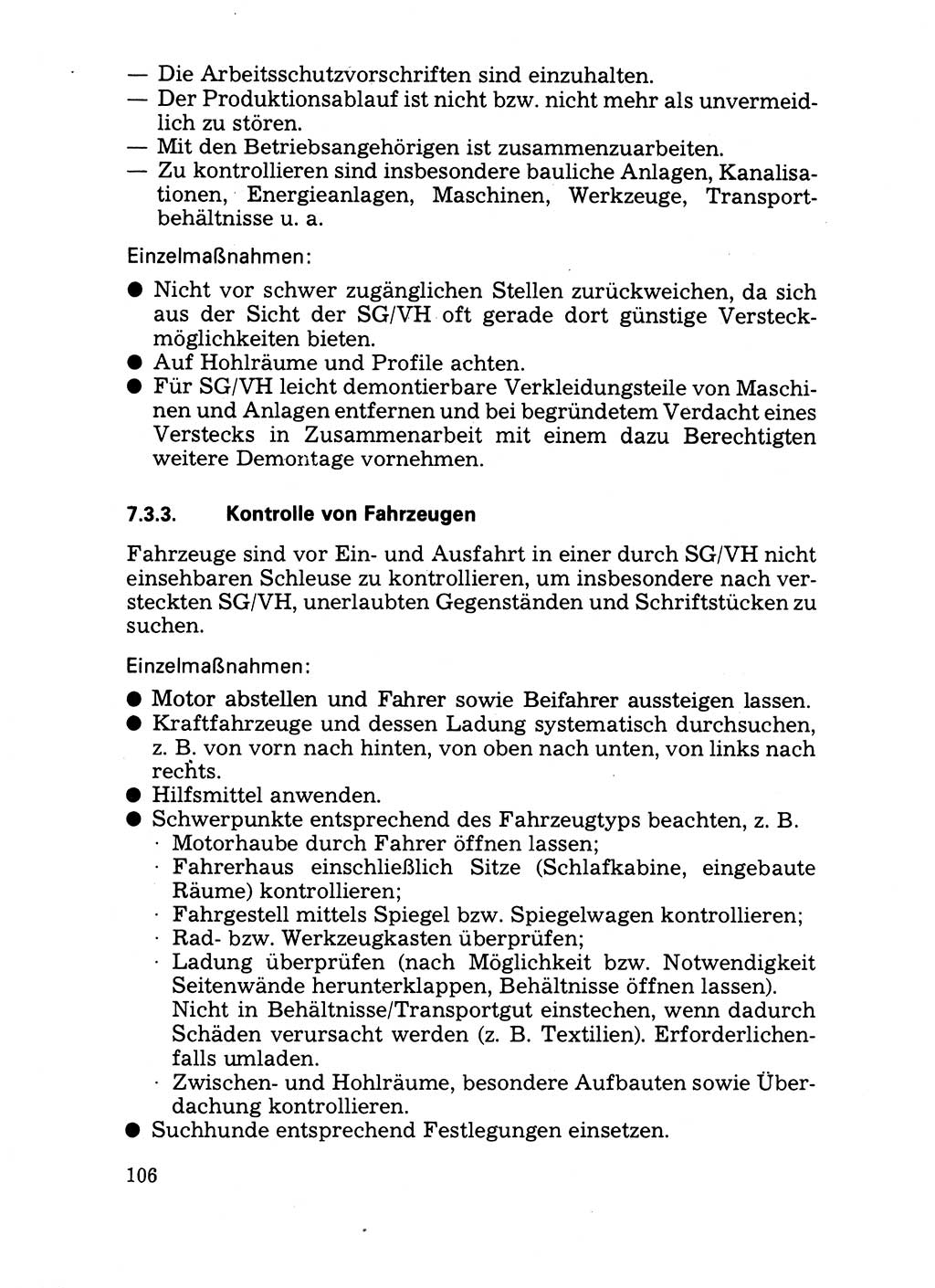 Handbuch für operative Dienste, Abteilung Strafvollzug (SV) [Ministerium des Innern (MdI) Deutsche Demokratische Republik (DDR)] 1981, Seite 106 (Hb. op. D. Abt. SV MdI DDR 1981, S. 106)