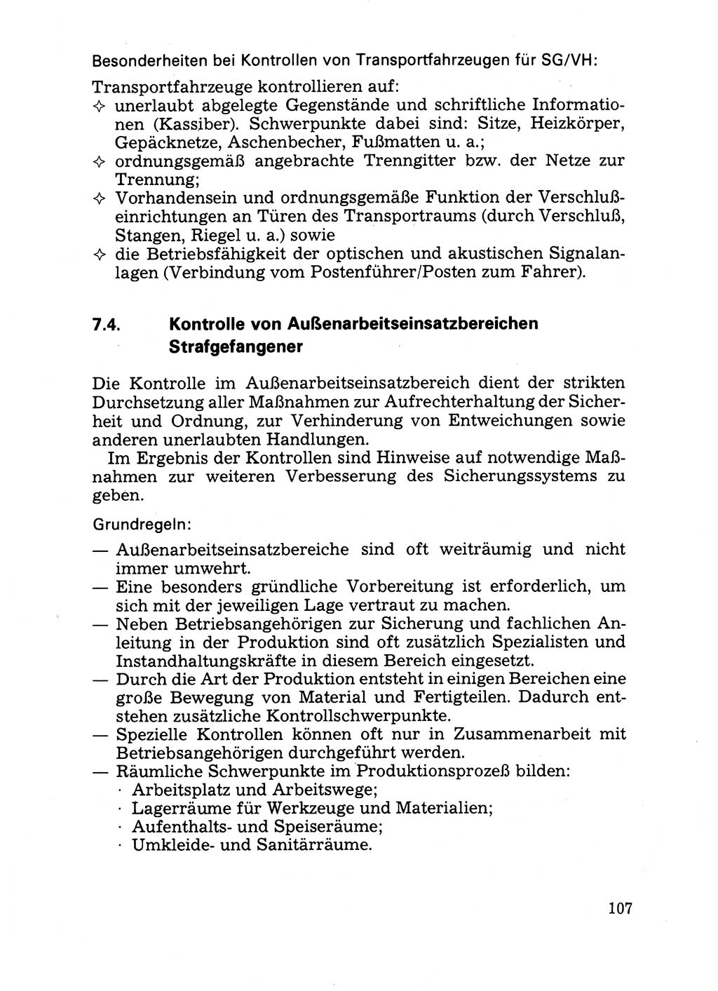 Handbuch für operative Dienste, Abteilung Strafvollzug (SV) [Ministerium des Innern (MdI) Deutsche Demokratische Republik (DDR)] 1981, Seite 107 (Hb. op. D. Abt. SV MdI DDR 1981, S. 107)