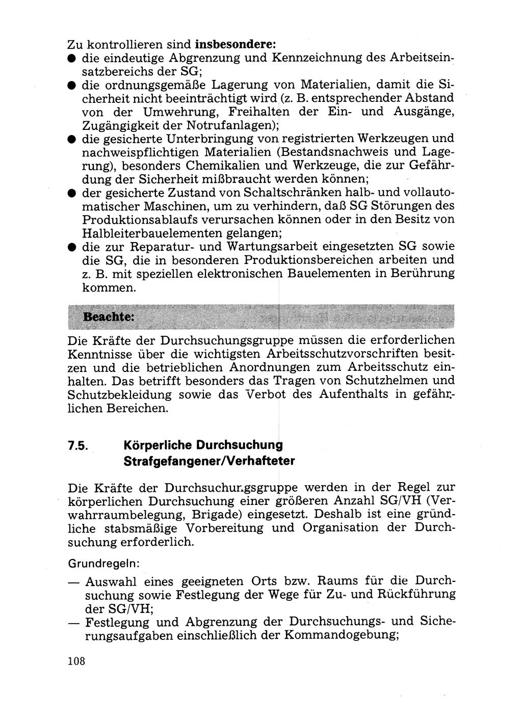 Handbuch für operative Dienste, Abteilung Strafvollzug (SV) [Ministerium des Innern (MdI) Deutsche Demokratische Republik (DDR)] 1981, Seite 108 (Hb. op. D. Abt. SV MdI DDR 1981, S. 108)