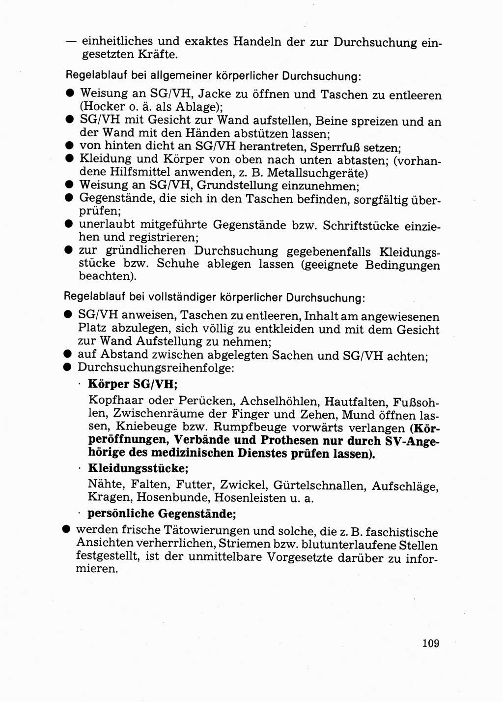 Handbuch für operative Dienste, Abteilung Strafvollzug (SV) [Ministerium des Innern (MdI) Deutsche Demokratische Republik (DDR)] 1981, Seite 109 (Hb. op. D. Abt. SV MdI DDR 1981, S. 109)