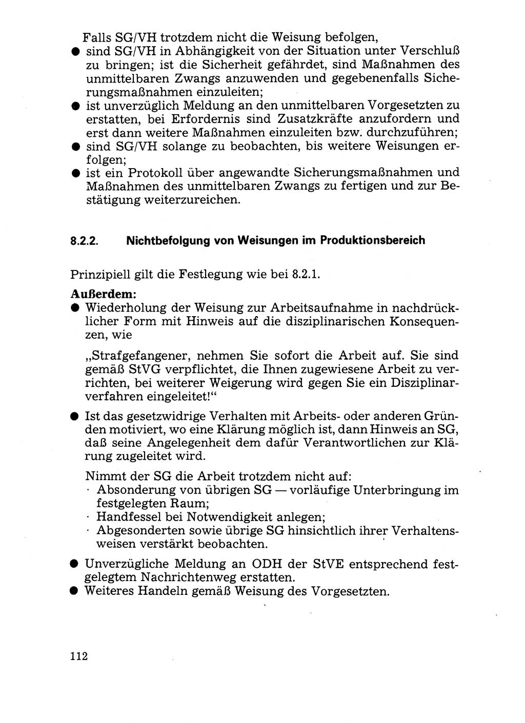 Handbuch für operative Dienste, Abteilung Strafvollzug (SV) [Ministerium des Innern (MdI) Deutsche Demokratische Republik (DDR)] 1981, Seite 112 (Hb. op. D. Abt. SV MdI DDR 1981, S. 112)