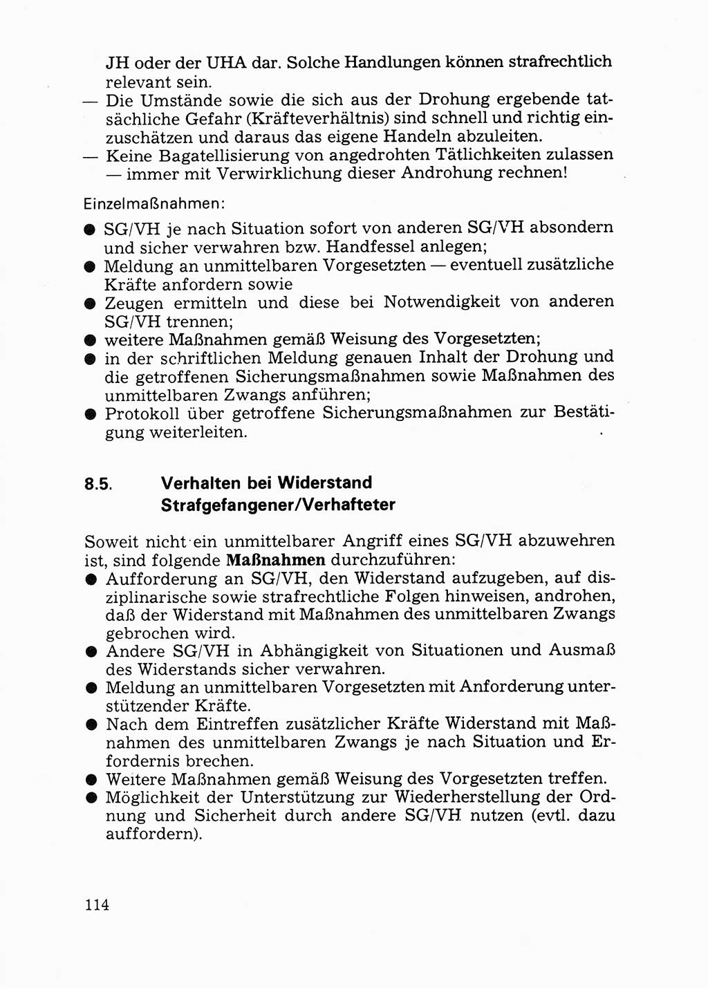Handbuch für operative Dienste, Abteilung Strafvollzug (SV) [Ministerium des Innern (MdI) Deutsche Demokratische Republik (DDR)] 1981, Seite 114 (Hb. op. D. Abt. SV MdI DDR 1981, S. 114)