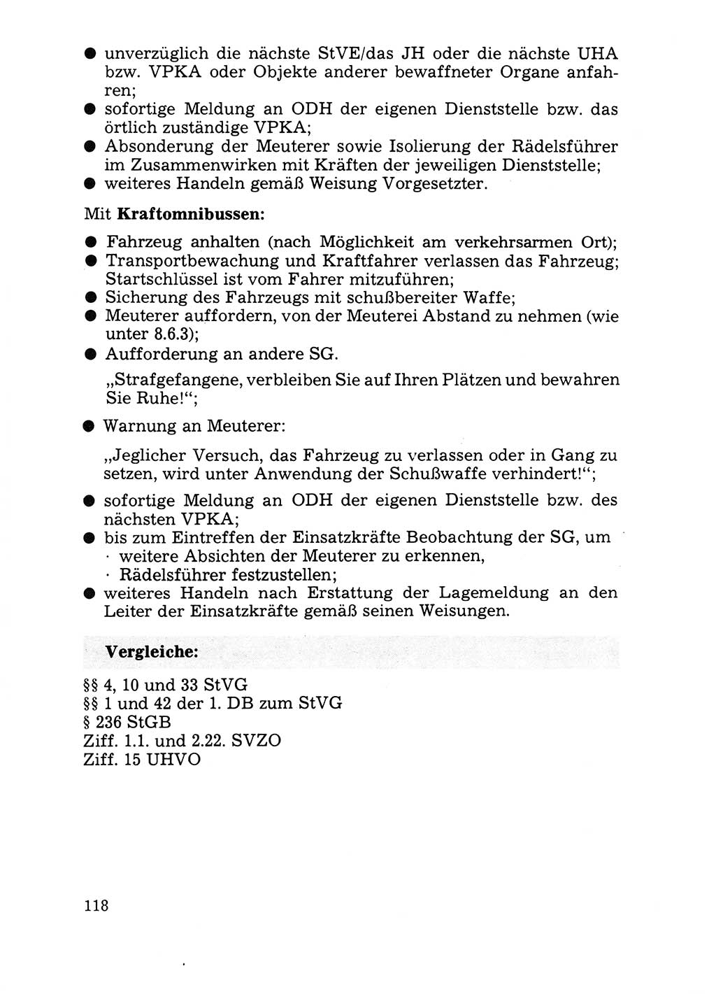 Handbuch für operative Dienste, Abteilung Strafvollzug (SV) [Ministerium des Innern (MdI) Deutsche Demokratische Republik (DDR)] 1981, Seite 118 (Hb. op. D. Abt. SV MdI DDR 1981, S. 118)