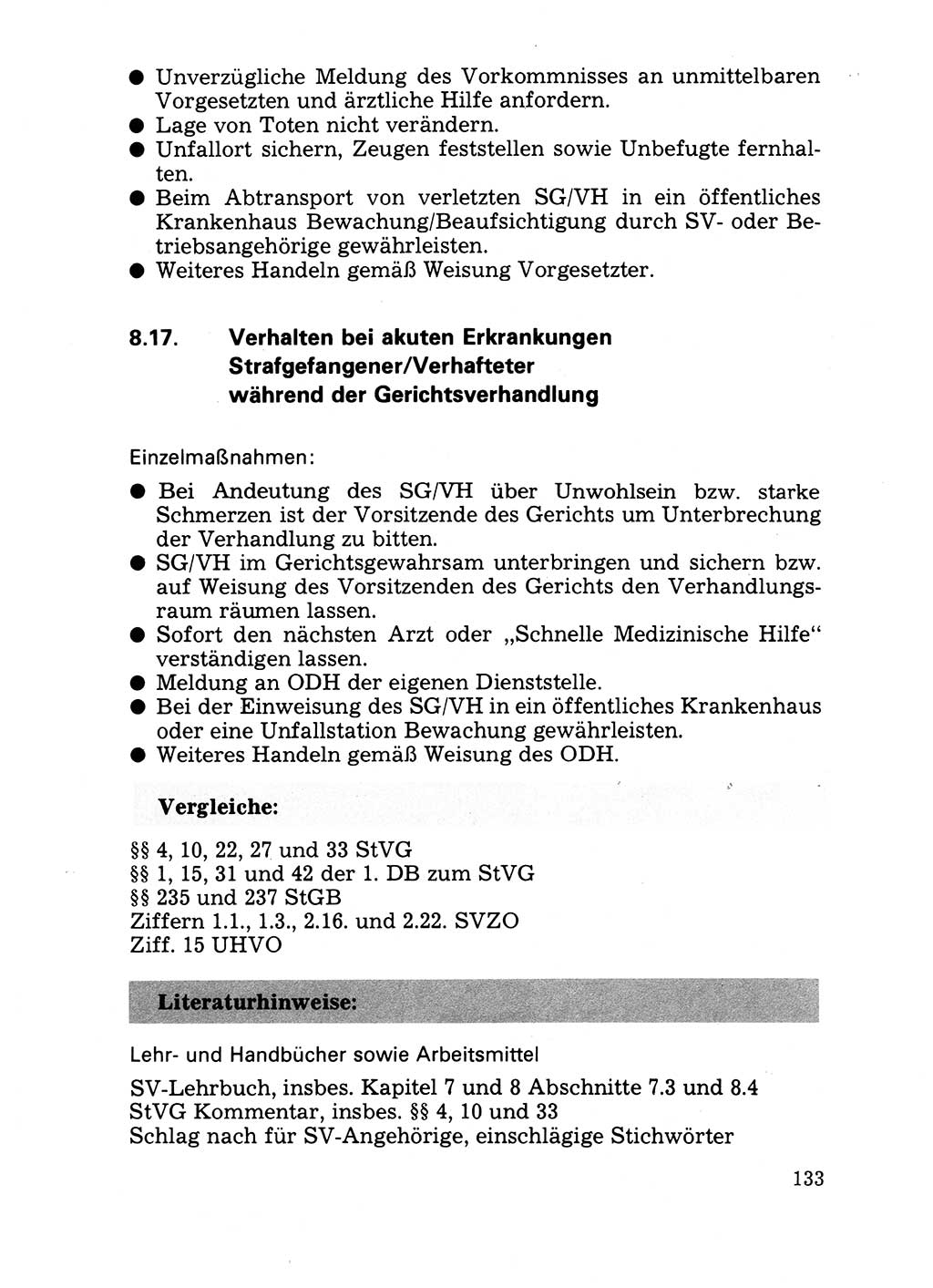 Handbuch für operative Dienste, Abteilung Strafvollzug (SV) [Ministerium des Innern (MdI) Deutsche Demokratische Republik (DDR)] 1981, Seite 133 (Hb. op. D. Abt. SV MdI DDR 1981, S. 133)