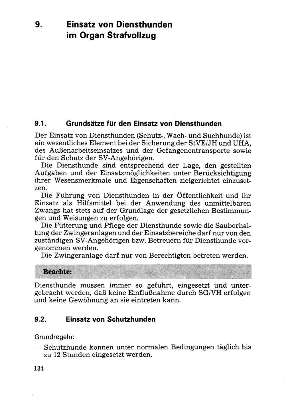 Handbuch für operative Dienste, Abteilung Strafvollzug (SV) [Ministerium des Innern (MdI) Deutsche Demokratische Republik (DDR)] 1981, Seite 134 (Hb. op. D. Abt. SV MdI DDR 1981, S. 134)