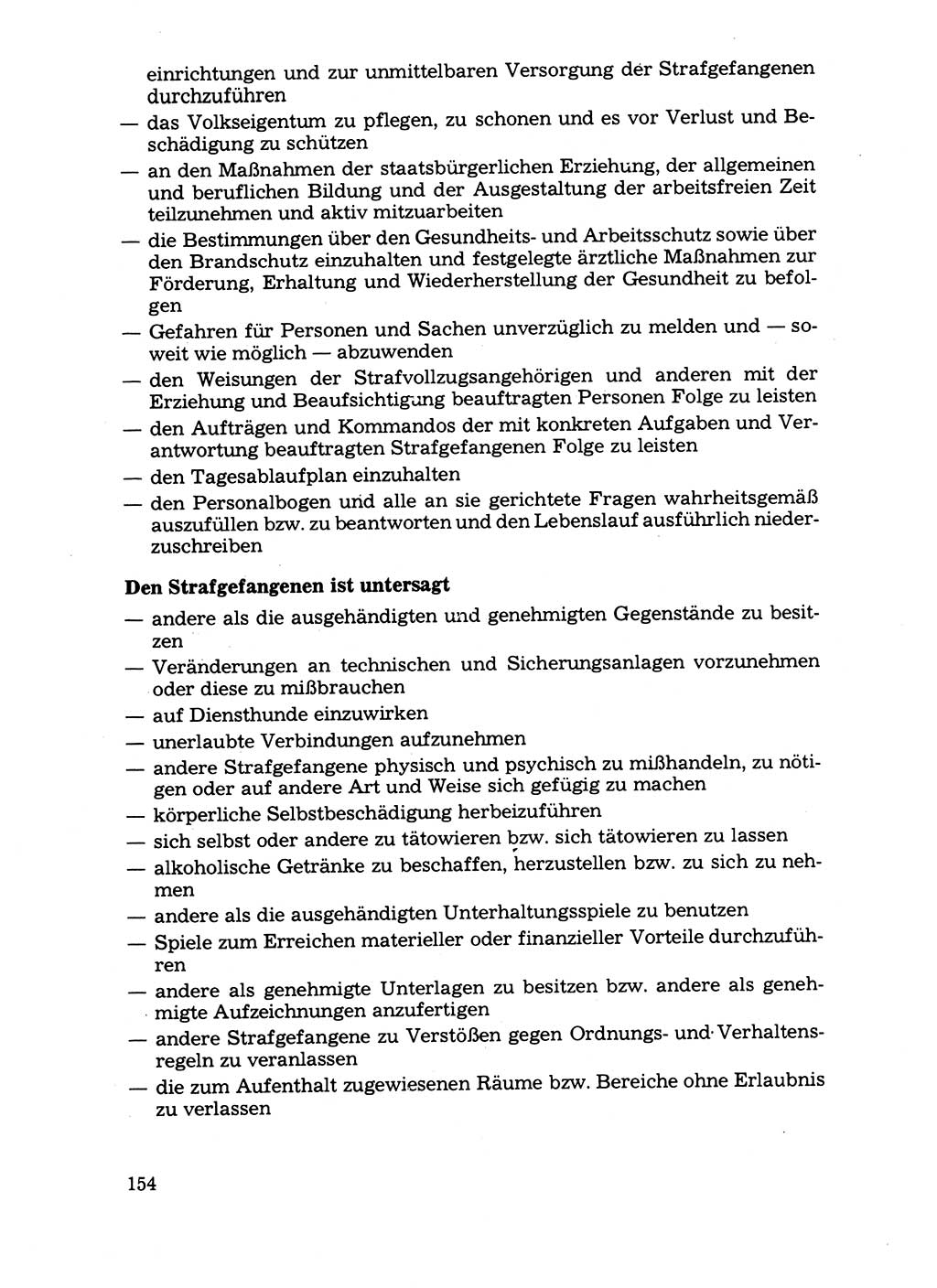 Handbuch für operative Dienste, Abteilung Strafvollzug (SV) [Ministerium des Innern (MdI) Deutsche Demokratische Republik (DDR)] 1981, Seite 154 (Hb. op. D. Abt. SV MdI DDR 1981, S. 154)