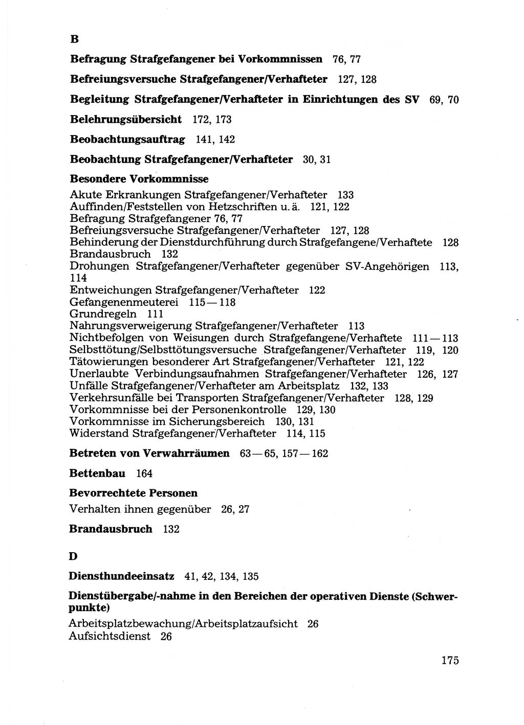 Handbuch für operative Dienste, Abteilung Strafvollzug (SV) [Ministerium des Innern (MdI) Deutsche Demokratische Republik (DDR)] 1981, Seite 175 (Hb. op. D. Abt. SV MdI DDR 1981, S. 175)