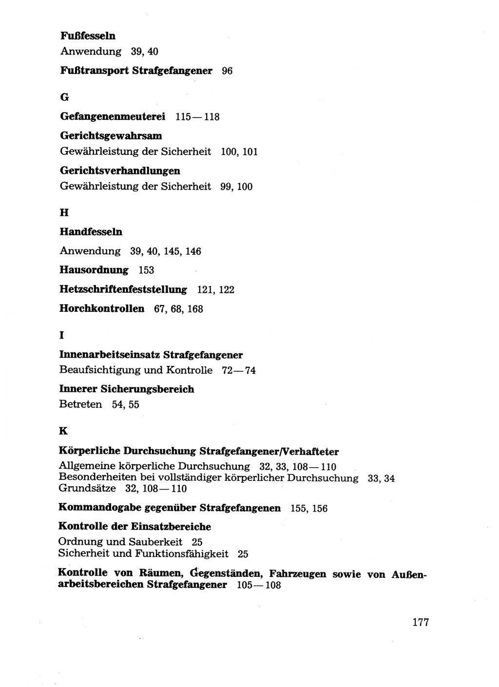 Handbuch für operative Dienste, Abteilung Strafvollzug (SV) [Ministerium des Innern (MdI) Deutsche Demokratische Republik (DDR)] 1981, Seite 177 (Hb. op. D. Abt. SV MdI DDR 1981, S. 177)