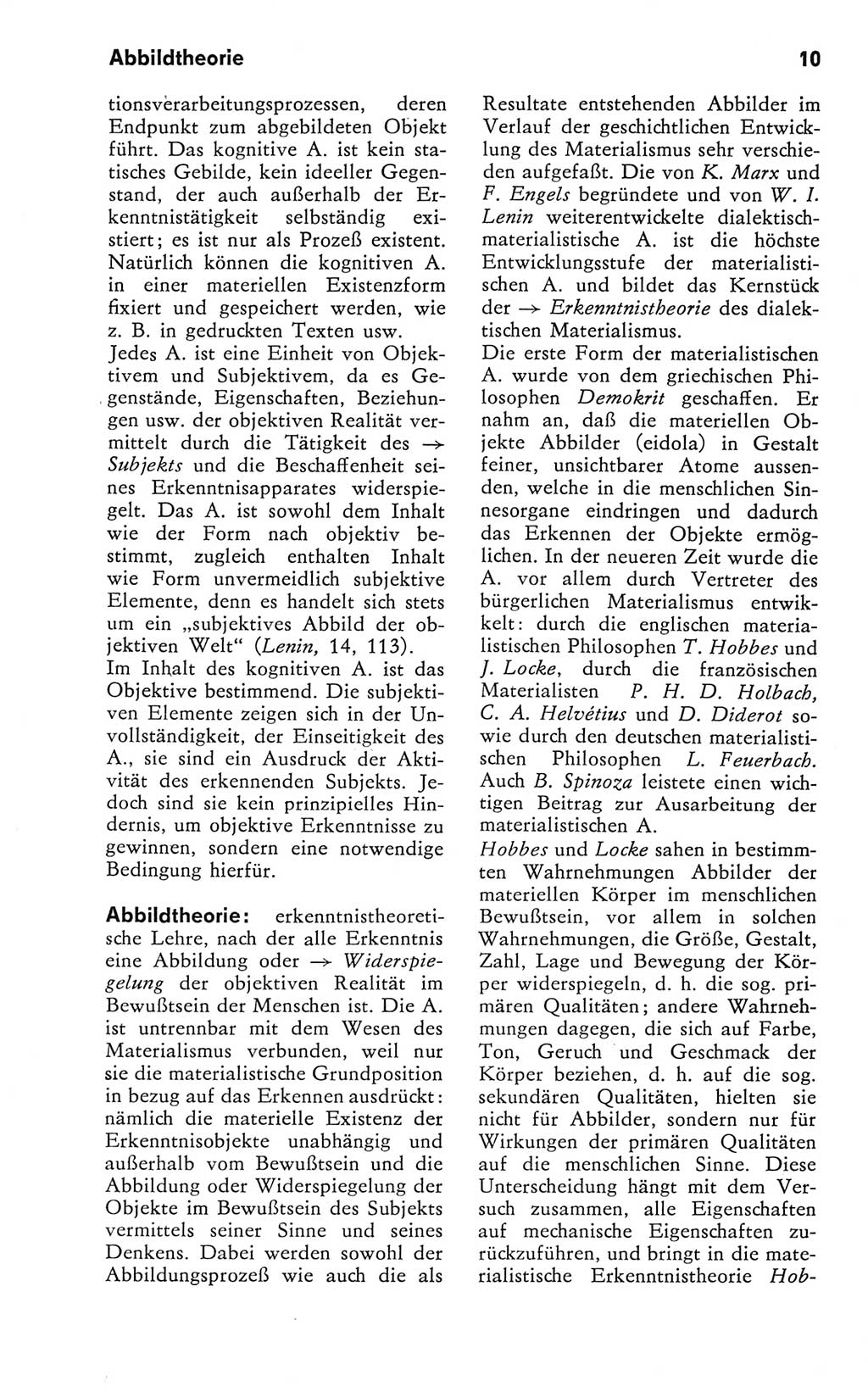 Kleines Wörterbuch der marxistisch-leninistischen Philosophie [Deutsche Demokratische Republik (DDR)] 1981, Seite 10 (Kl. Wb. ML Phil. DDR 1981, S. 10)