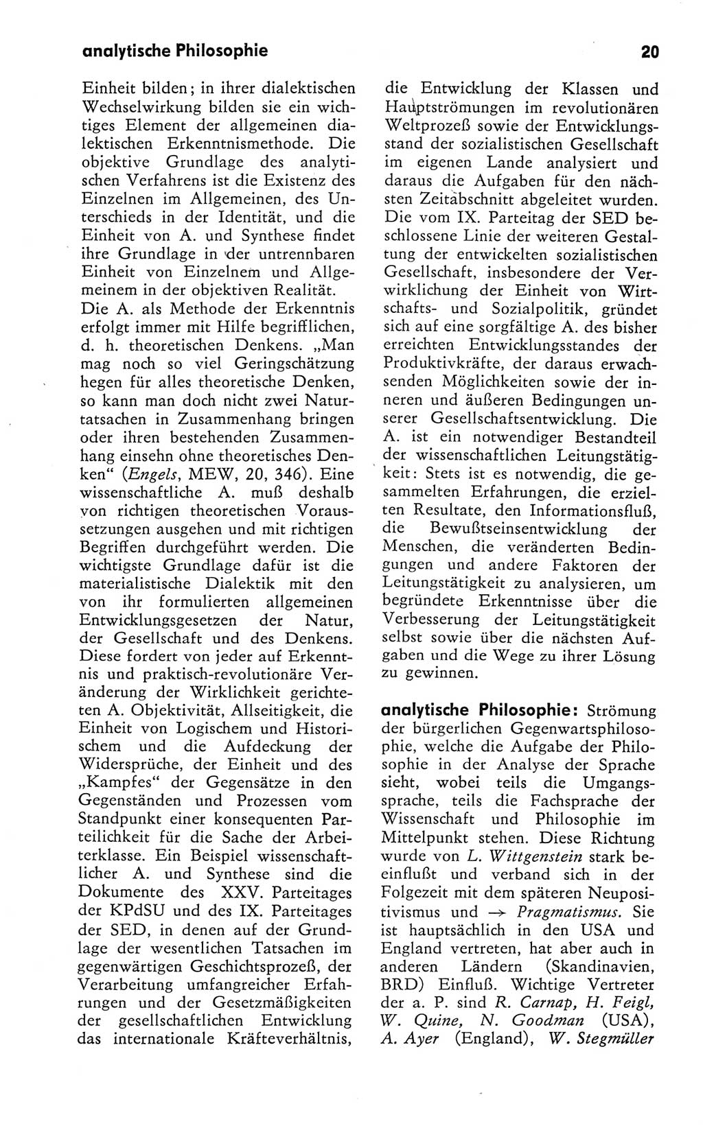 Kleines Wörterbuch der marxistisch-leninistischen Philosophie [Deutsche Demokratische Republik (DDR)] 1981, Seite 20 (Kl. Wb. ML Phil. DDR 1981, S. 20)