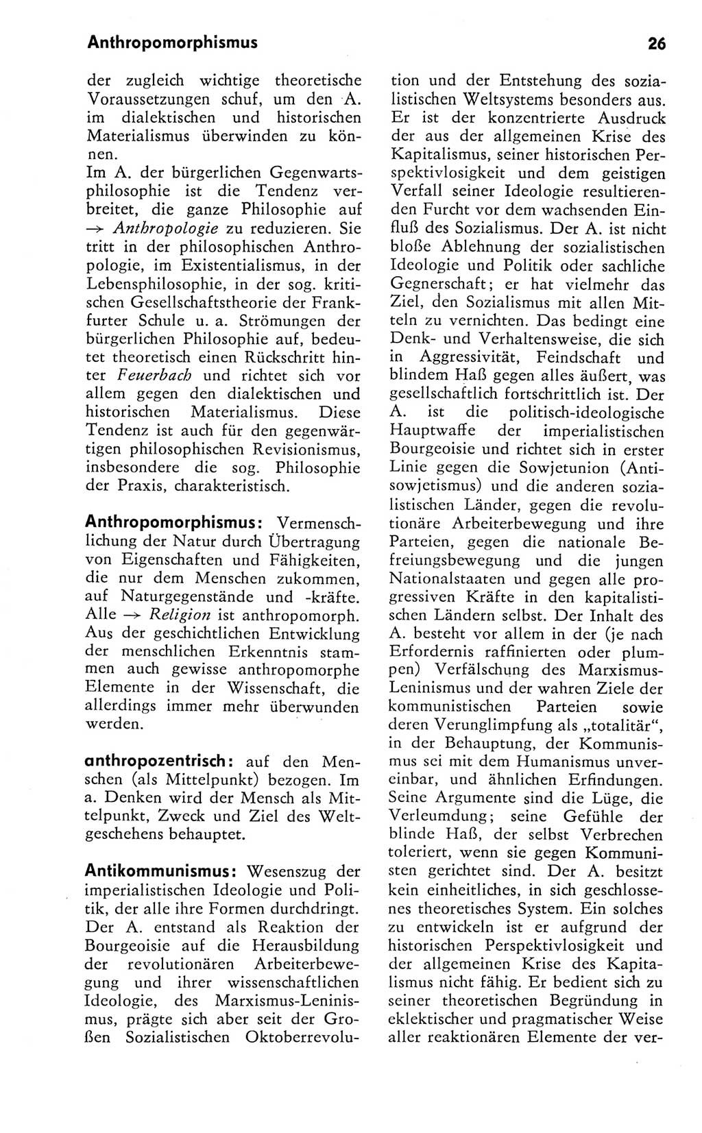 Kleines Wörterbuch der marxistisch-leninistischen Philosophie [Deutsche Demokratische Republik (DDR)] 1981, Seite 26 (Kl. Wb. ML Phil. DDR 1981, S. 26)