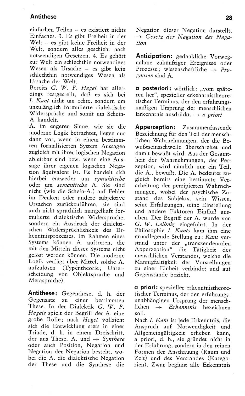 Kleines Wörterbuch der marxistisch-leninistischen Philosophie [Deutsche Demokratische Republik (DDR)] 1981, Seite 28 (Kl. Wb. ML Phil. DDR 1981, S. 28)