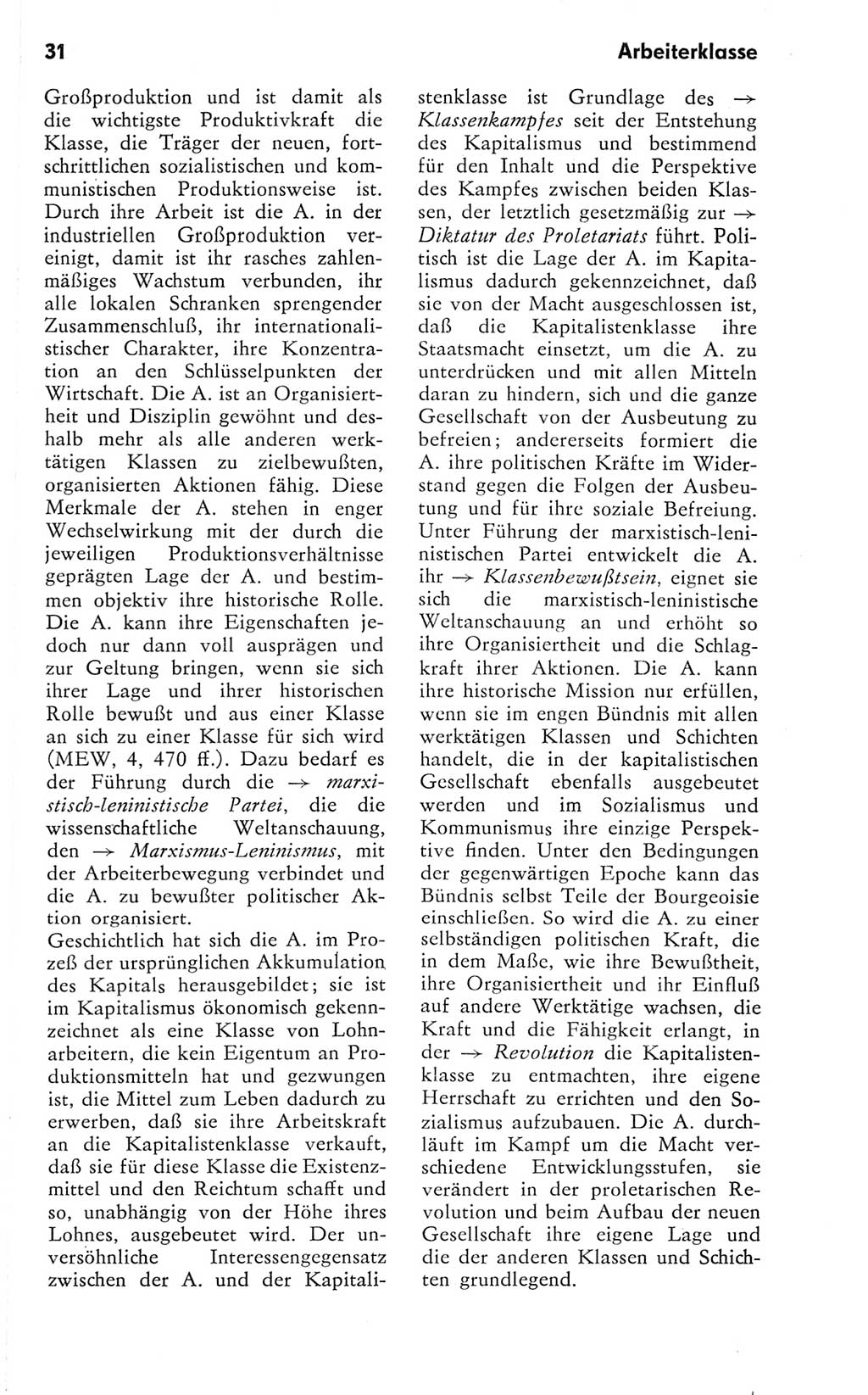 Kleines Wörterbuch der marxistisch-leninistischen Philosophie [Deutsche Demokratische Republik (DDR)] 1981, Seite 31 (Kl. Wb. ML Phil. DDR 1981, S. 31)