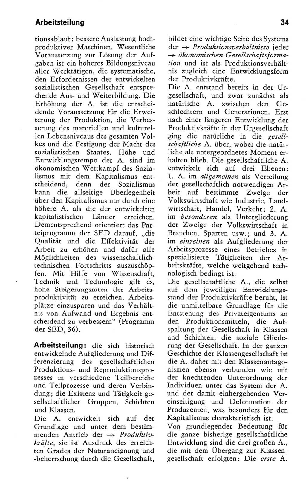 Kleines Wörterbuch der marxistisch-leninistischen Philosophie [Deutsche Demokratische Republik (DDR)] 1981, Seite 34 (Kl. Wb. ML Phil. DDR 1981, S. 34)