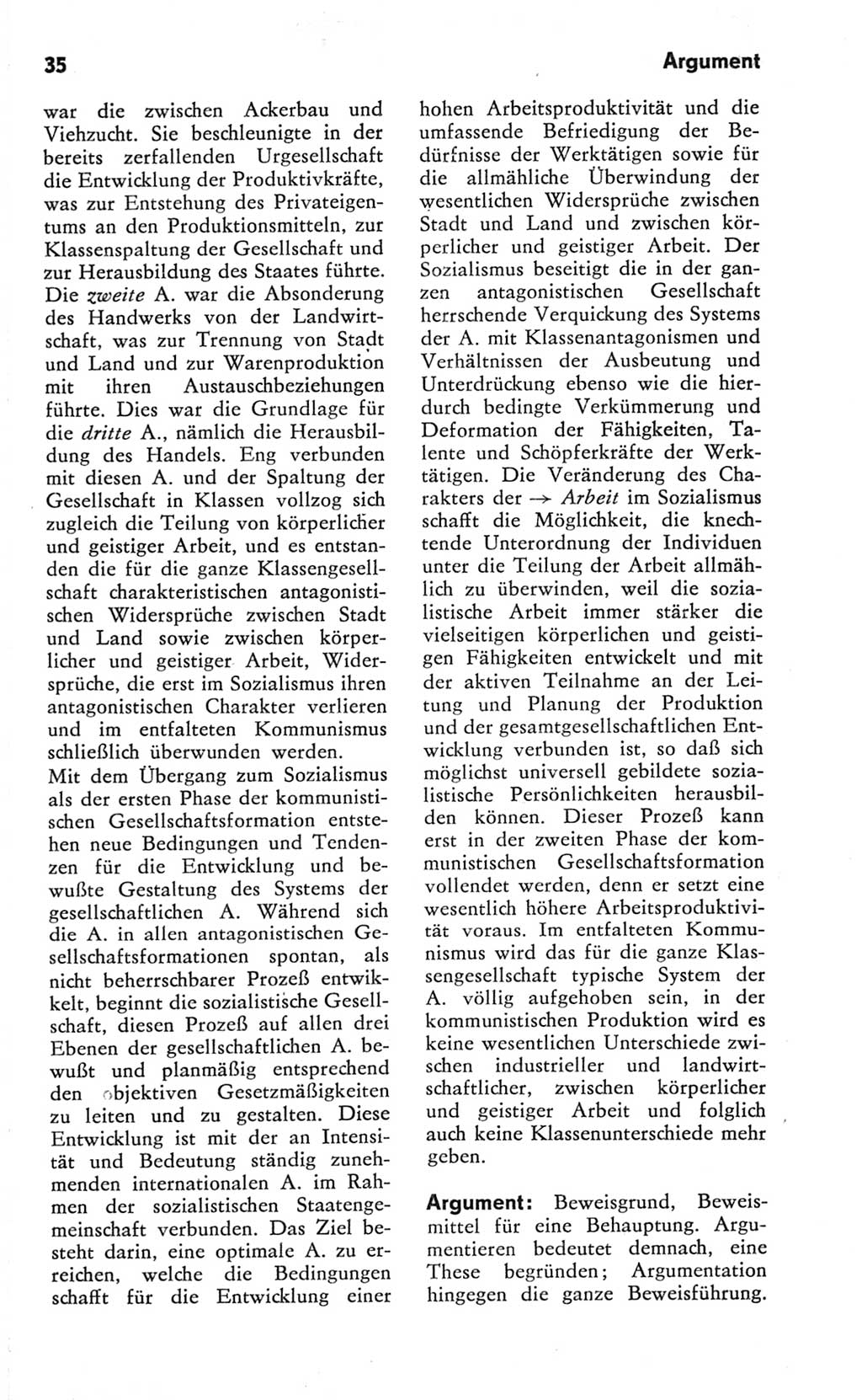 Kleines Wörterbuch der marxistisch-leninistischen Philosophie [Deutsche Demokratische Republik (DDR)] 1981, Seite 35 (Kl. Wb. ML Phil. DDR 1981, S. 35)