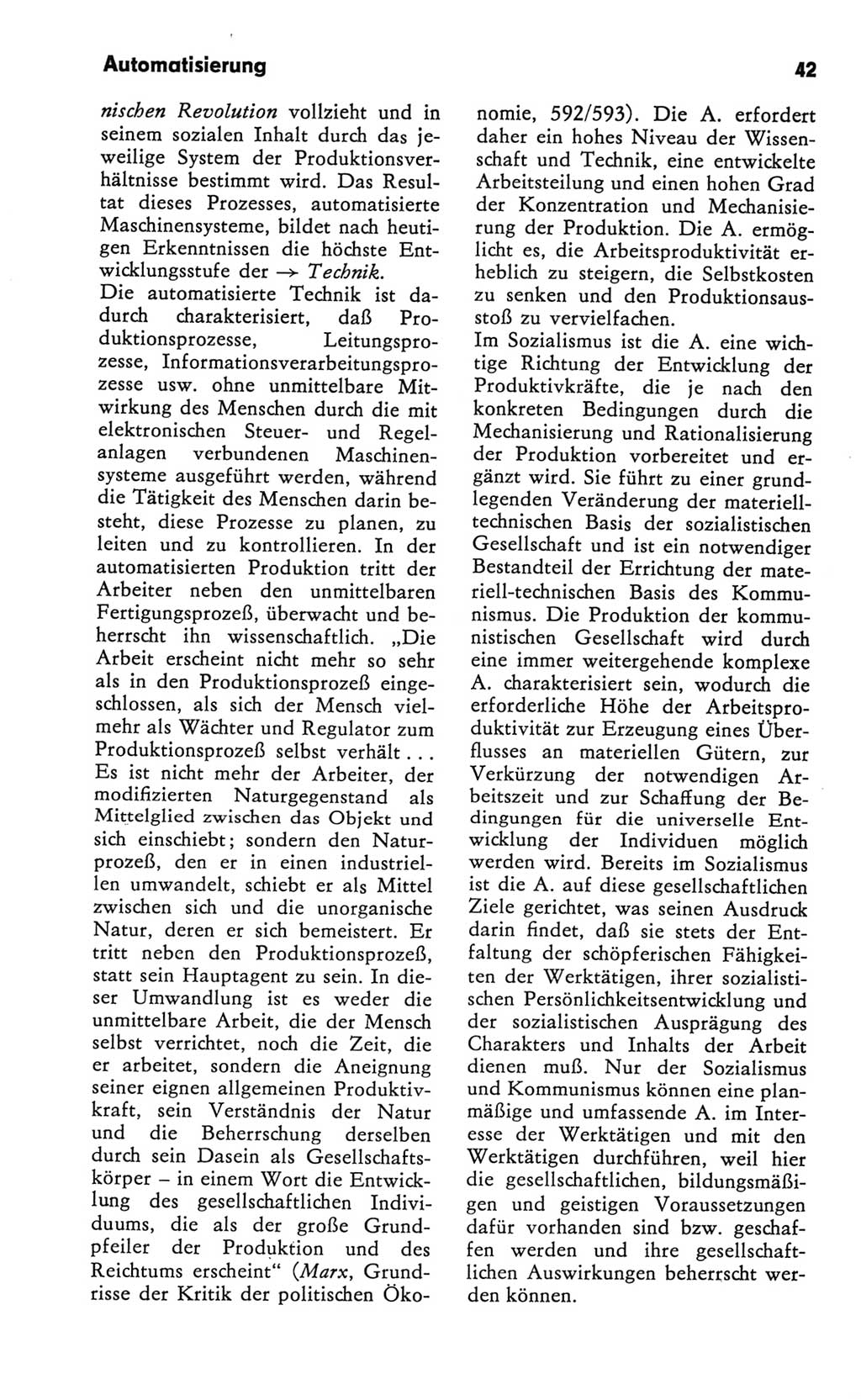 Kleines Wörterbuch der marxistisch-leninistischen Philosophie [Deutsche Demokratische Republik (DDR)] 1981, Seite 42 (Kl. Wb. ML Phil. DDR 1981, S. 42)