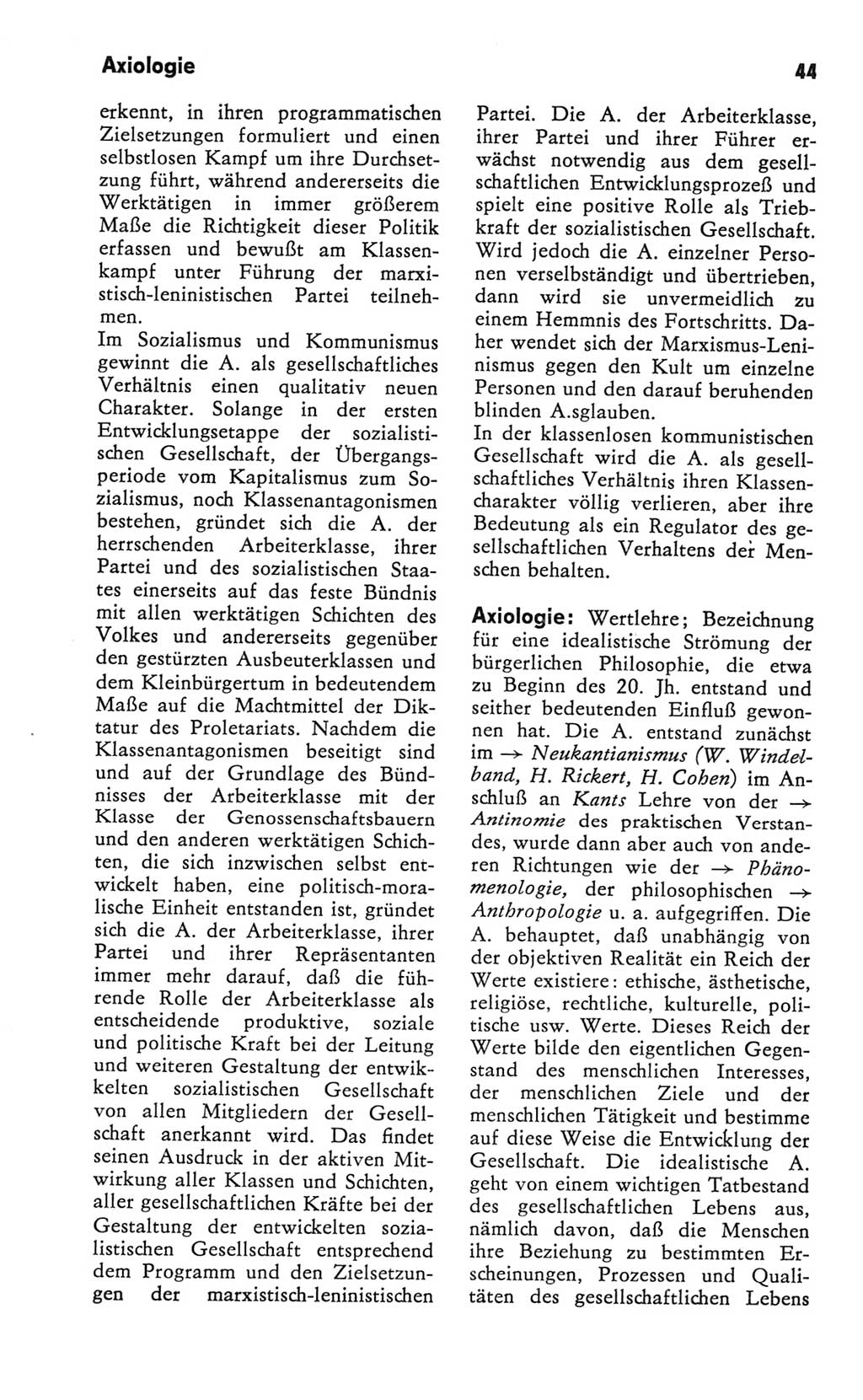 Kleines Wörterbuch der marxistisch-leninistischen Philosophie [Deutsche Demokratische Republik (DDR)] 1981, Seite 44 (Kl. Wb. ML Phil. DDR 1981, S. 44)