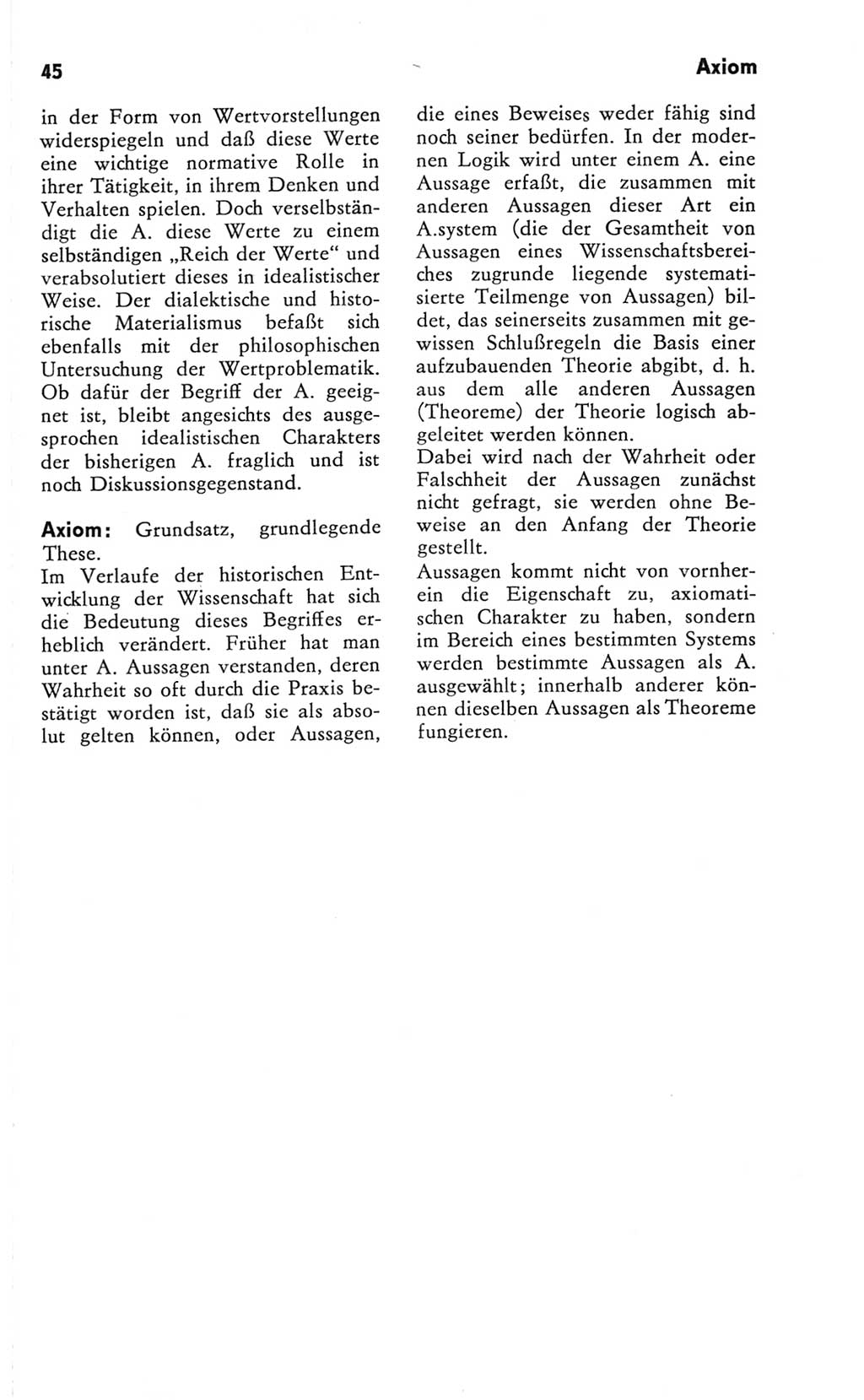 Kleines Wörterbuch der marxistisch-leninistischen Philosophie [Deutsche Demokratische Republik (DDR)] 1981, Seite 45 (Kl. Wb. ML Phil. DDR 1981, S. 45)