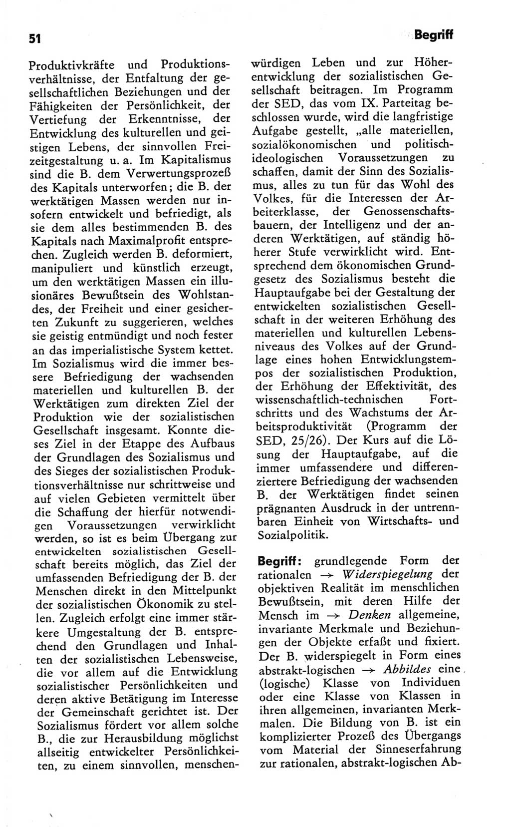 Kleines Wörterbuch der marxistisch-leninistischen Philosophie [Deutsche Demokratische Republik (DDR)] 1981, Seite 51 (Kl. Wb. ML Phil. DDR 1981, S. 51)