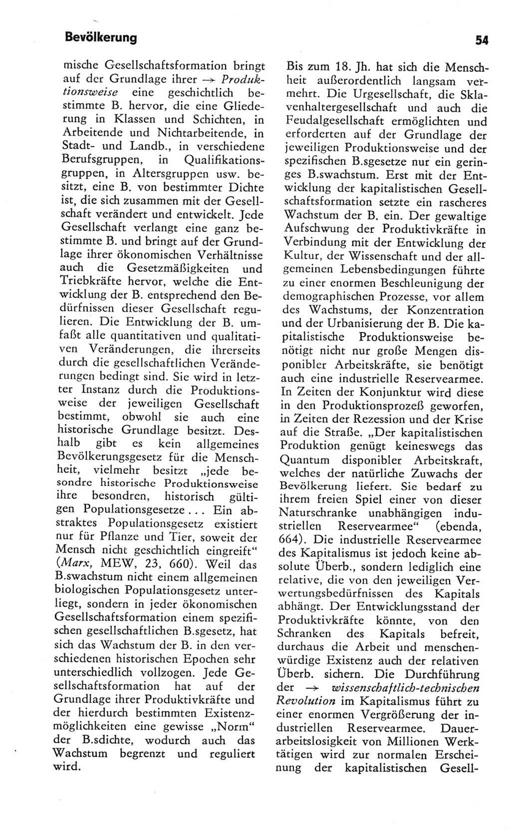 Kleines Wörterbuch der marxistisch-leninistischen Philosophie [Deutsche Demokratische Republik (DDR)] 1981, Seite 54 (Kl. Wb. ML Phil. DDR 1981, S. 54)