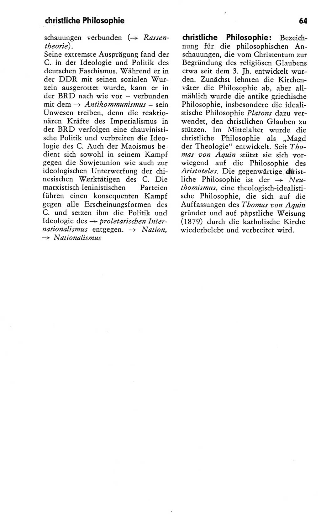 Kleines Wörterbuch der marxistisch-leninistischen Philosophie [Deutsche Demokratische Republik (DDR)] 1981, Seite 64 (Kl. Wb. ML Phil. DDR 1981, S. 64)