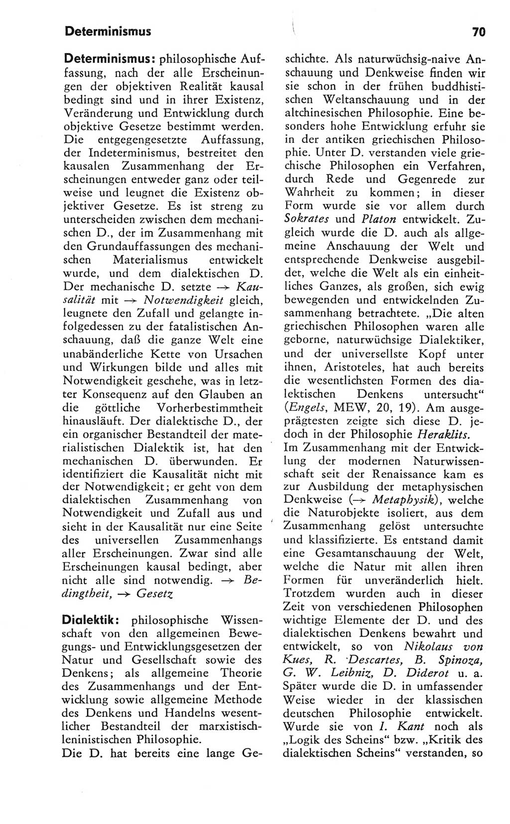 Kleines Wörterbuch der marxistisch-leninistischen Philosophie [Deutsche Demokratische Republik (DDR)] 1981, Seite 70 (Kl. Wb. ML Phil. DDR 1981, S. 70)