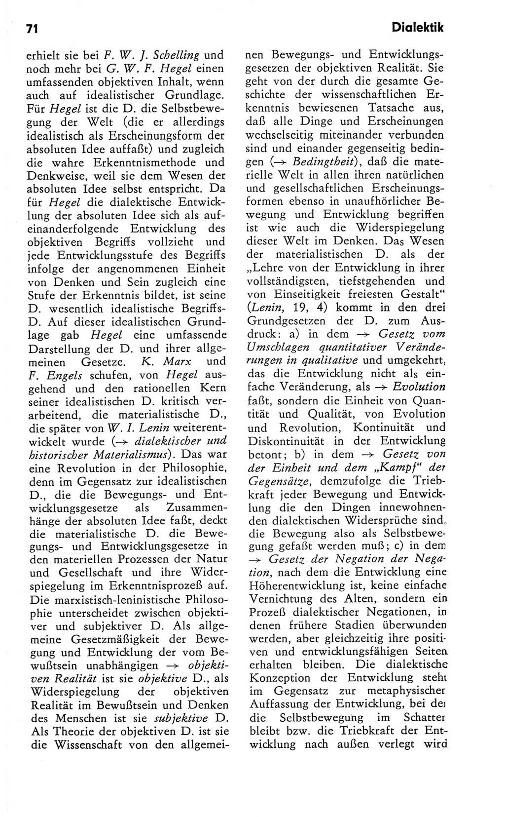 Kleines Wörterbuch der marxistisch-leninistischen Philosophie [Deutsche Demokratische Republik (DDR)] 1981, Seite 71 (Kl. Wb. ML Phil. DDR 1981, S. 71)