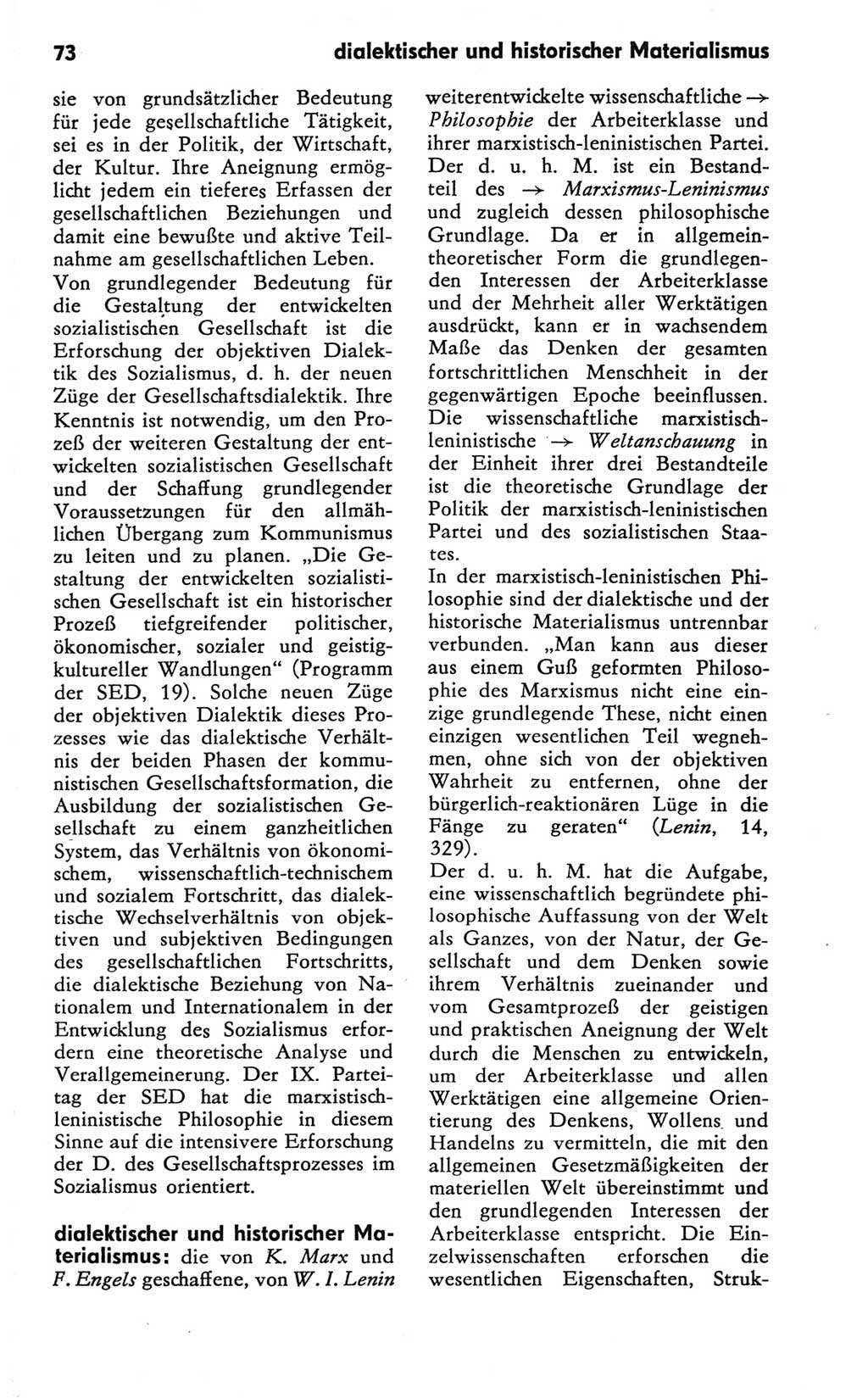 Kleines Wörterbuch der marxistisch-leninistischen Philosophie [Deutsche Demokratische Republik (DDR)] 1981, Seite 73 (Kl. Wb. ML Phil. DDR 1981, S. 73)