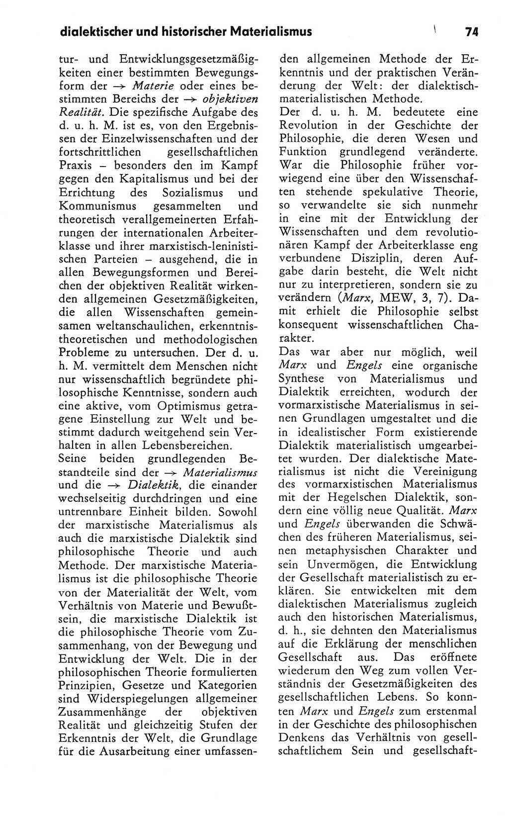 Kleines Wörterbuch der marxistisch-leninistischen Philosophie [Deutsche Demokratische Republik (DDR)] 1981, Seite 74 (Kl. Wb. ML Phil. DDR 1981, S. 74)