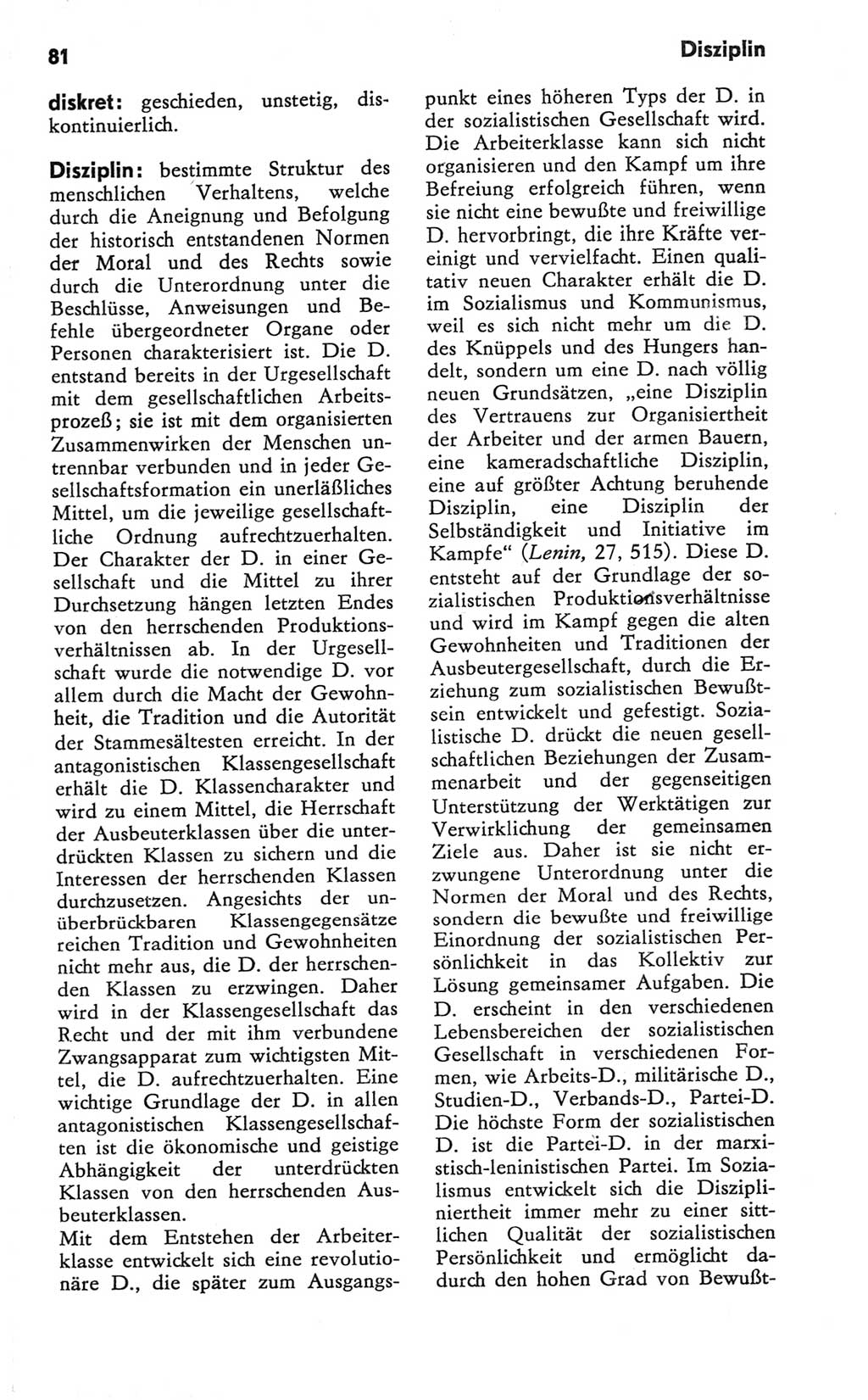 Kleines Wörterbuch der marxistisch-leninistischen Philosophie [Deutsche Demokratische Republik (DDR)] 1981, Seite 81 (Kl. Wb. ML Phil. DDR 1981, S. 81)