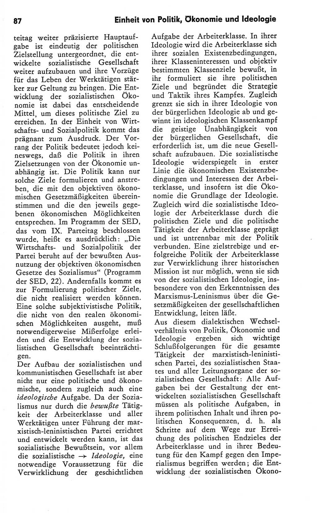 Kleines Wörterbuch der marxistisch-leninistischen Philosophie [Deutsche Demokratische Republik (DDR)] 1981, Seite 87 (Kl. Wb. ML Phil. DDR 1981, S. 87)
