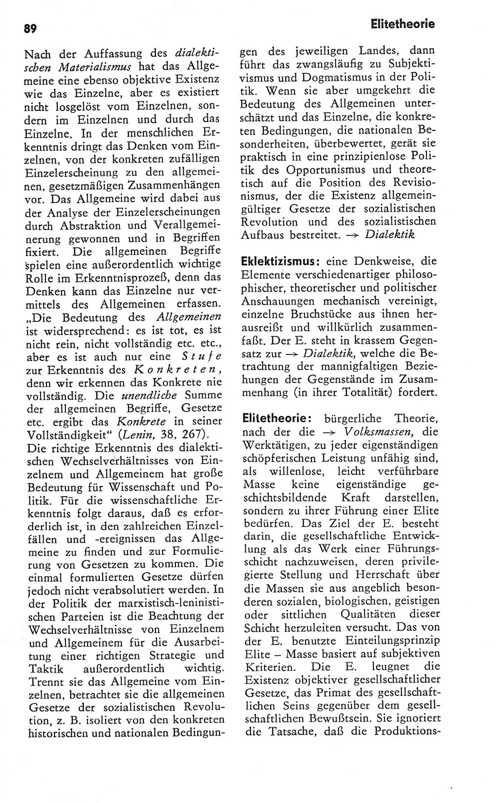 Kleines Wörterbuch der marxistisch-leninistischen Philosophie [Deutsche Demokratische Republik (DDR)] 1981, Seite 89 (Kl. Wb. ML Phil. DDR 1981, S. 89)