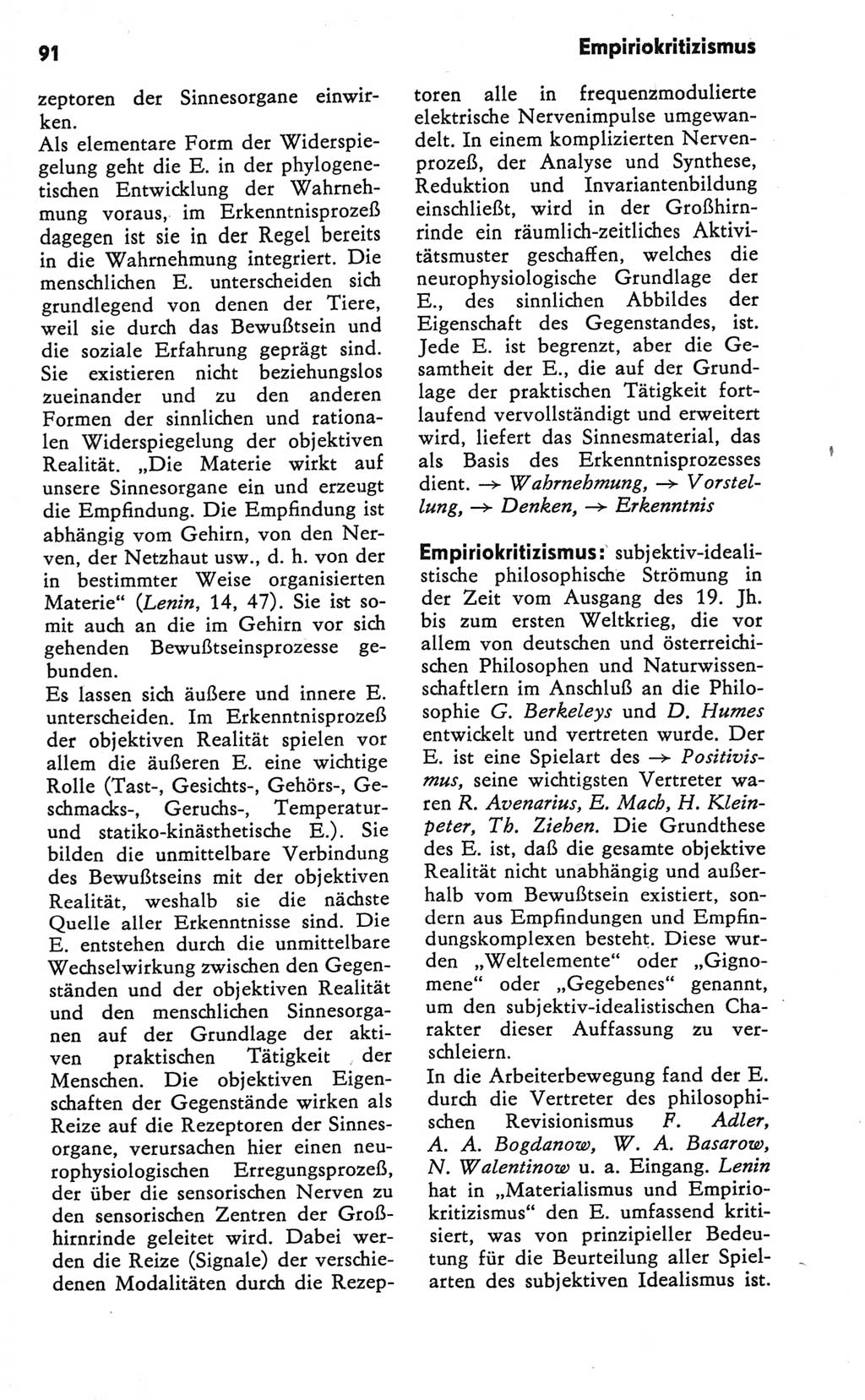 Kleines Wörterbuch der marxistisch-leninistischen Philosophie [Deutsche Demokratische Republik (DDR)] 1981, Seite 91 (Kl. Wb. ML Phil. DDR 1981, S. 91)