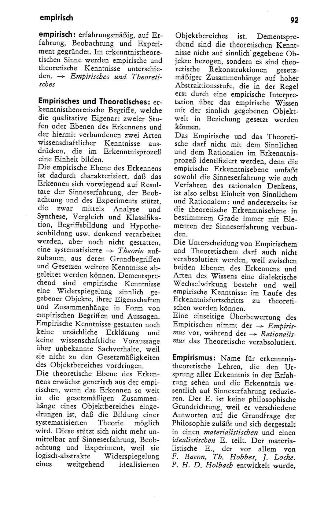 Kleines Wörterbuch der marxistisch-leninistischen Philosophie [Deutsche Demokratische Republik (DDR)] 1981, Seite 92 (Kl. Wb. ML Phil. DDR 1981, S. 92)