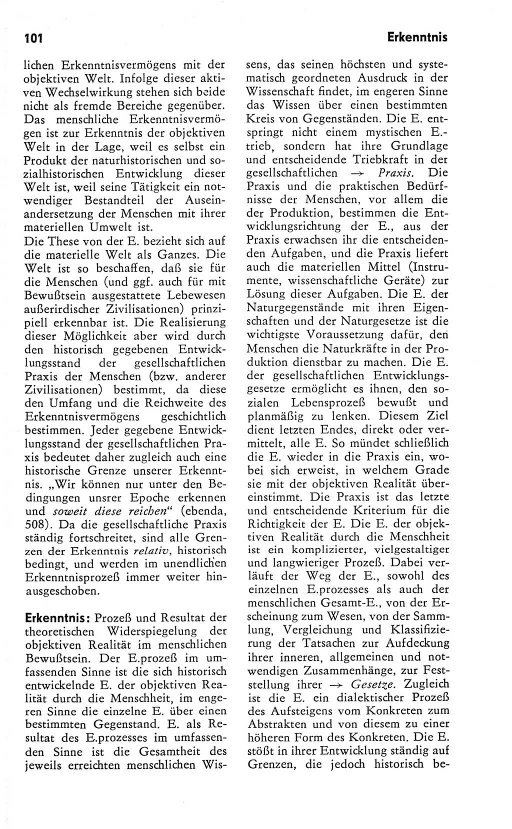 Kleines Wörterbuch der marxistisch-leninistischen Philosophie [Deutsche Demokratische Republik (DDR)] 1981, Seite 101 (Kl. Wb. ML Phil. DDR 1981, S. 101)
