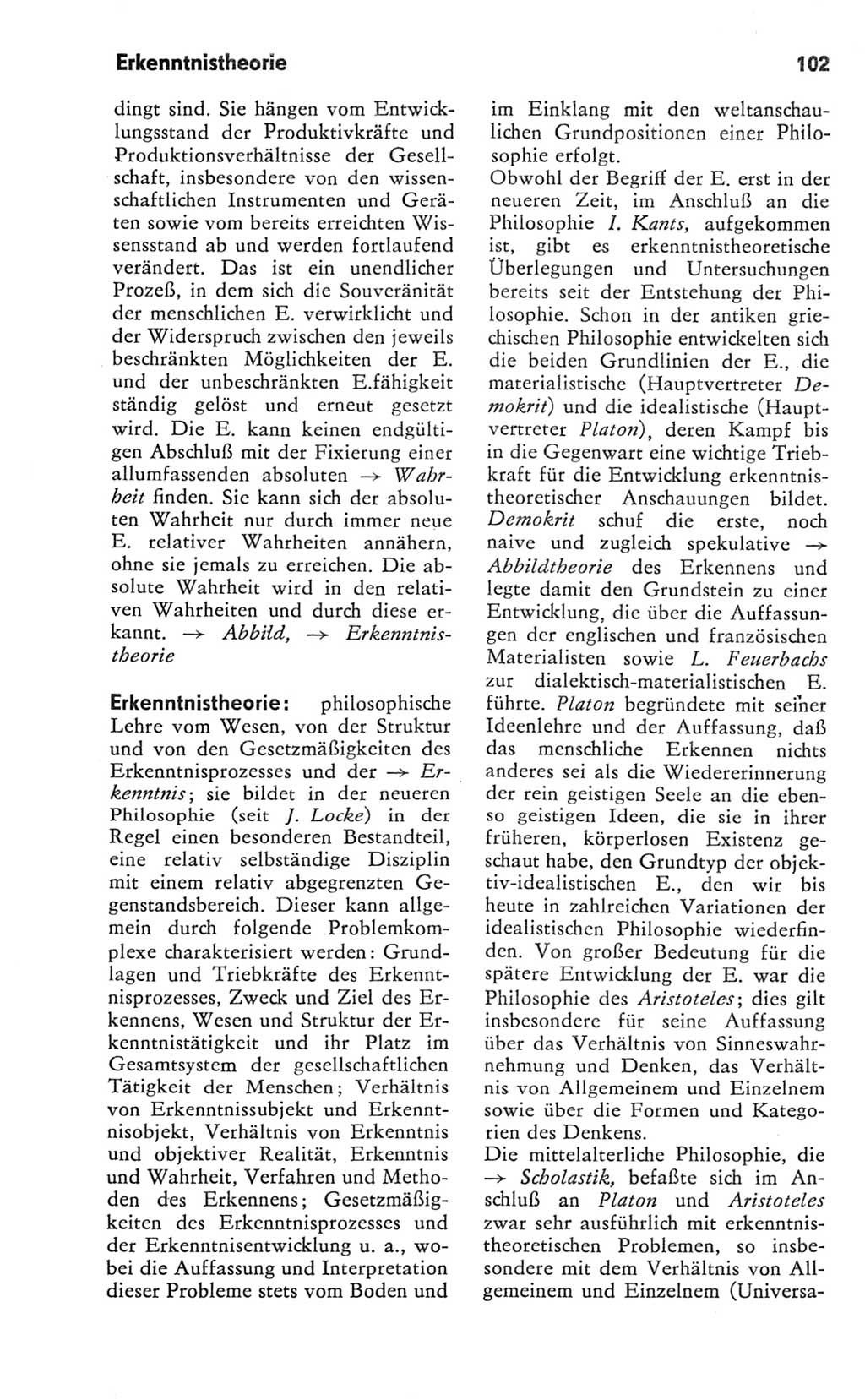 Kleines Wörterbuch der marxistisch-leninistischen Philosophie [Deutsche Demokratische Republik (DDR)] 1981, Seite 102 (Kl. Wb. ML Phil. DDR 1981, S. 102)
