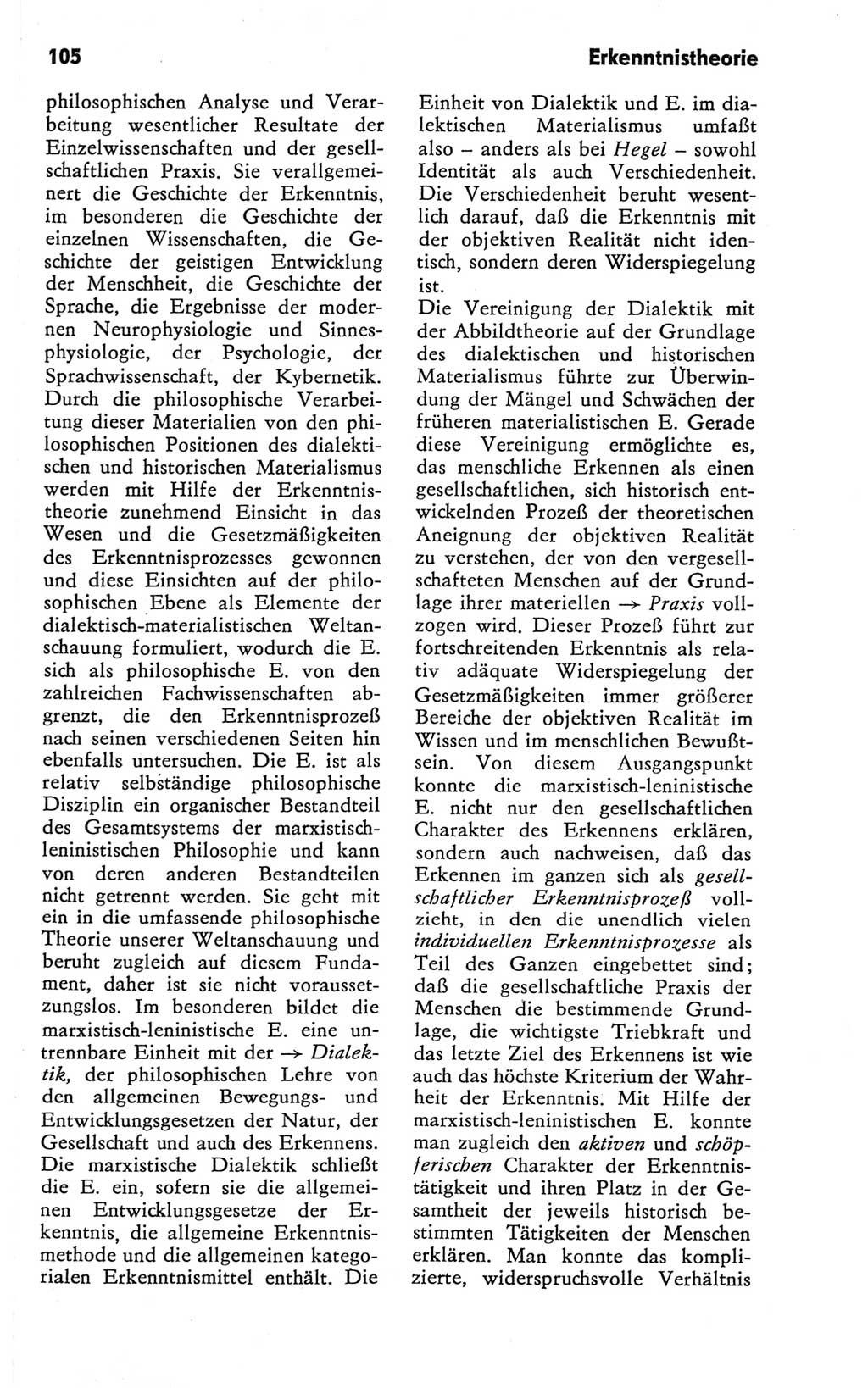 Kleines Wörterbuch der marxistisch-leninistischen Philosophie [Deutsche Demokratische Republik (DDR)] 1981, Seite 105 (Kl. Wb. ML Phil. DDR 1981, S. 105)