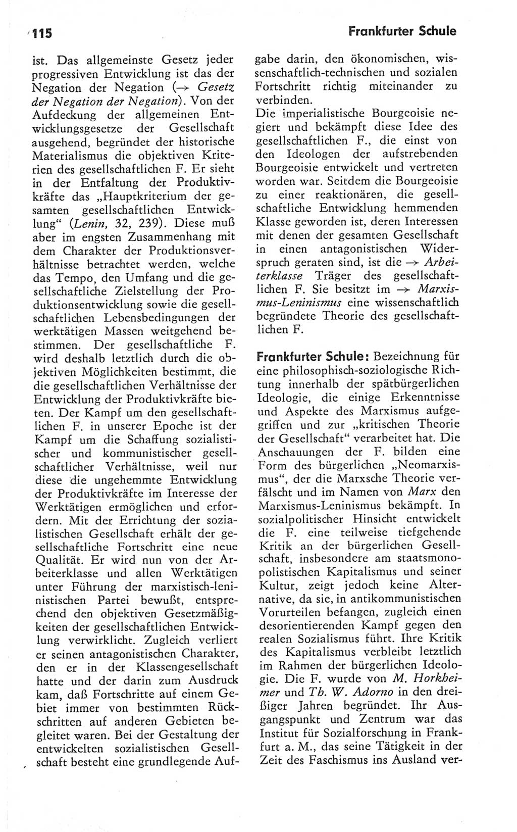 Kleines Wörterbuch der marxistisch-leninistischen Philosophie [Deutsche Demokratische Republik (DDR)] 1981, Seite 115 (Kl. Wb. ML Phil. DDR 1981, S. 115)