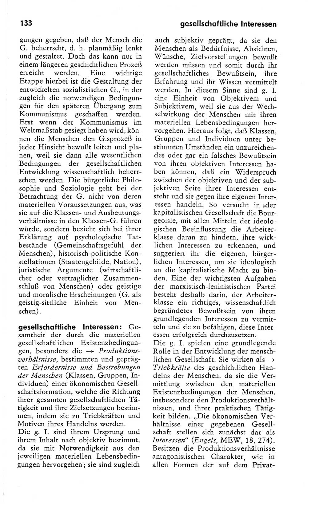 Kleines Wörterbuch der marxistisch-leninistischen Philosophie [Deutsche Demokratische Republik (DDR)] 1981, Seite 133 (Kl. Wb. ML Phil. DDR 1981, S. 133)
