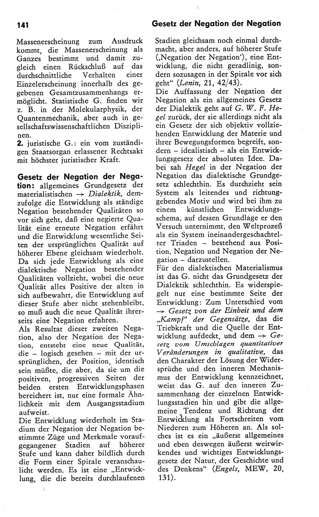 Kleines Wörterbuch der marxistisch-leninistischen Philosophie [Deutsche Demokratische Republik (DDR)] 1981, Seite 141 (Kl. Wb. ML Phil. DDR 1981, S. 141)