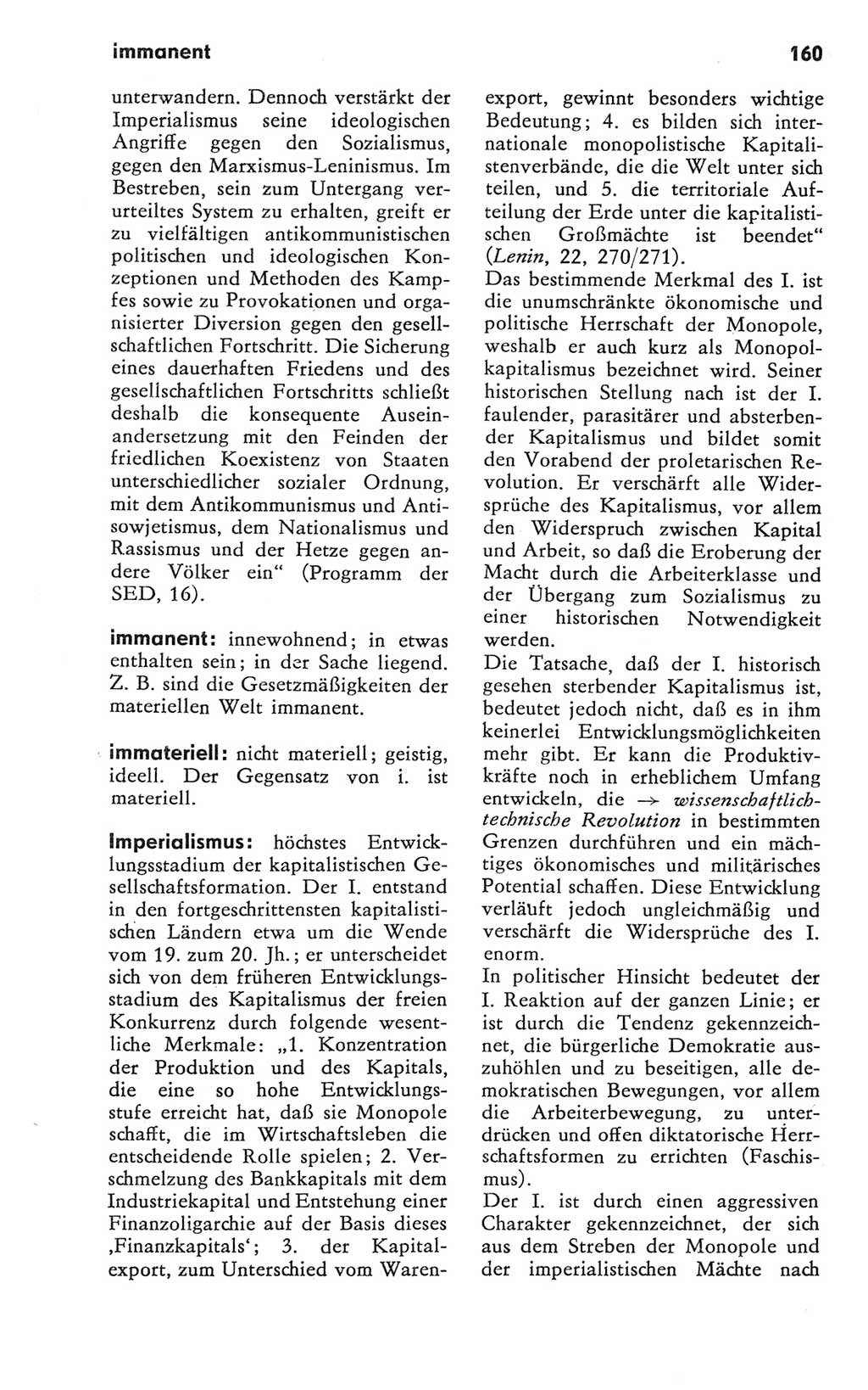 Kleines Wörterbuch der marxistisch-leninistischen Philosophie [Deutsche Demokratische Republik (DDR)] 1981, Seite 160 (Kl. Wb. ML Phil. DDR 1981, S. 160)