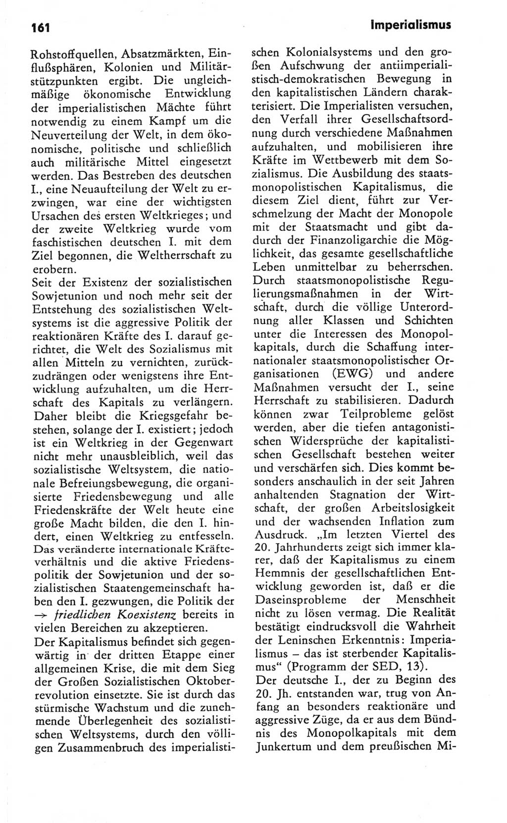 Kleines Wörterbuch der marxistisch-leninistischen Philosophie [Deutsche Demokratische Republik (DDR)] 1981, Seite 161 (Kl. Wb. ML Phil. DDR 1981, S. 161)