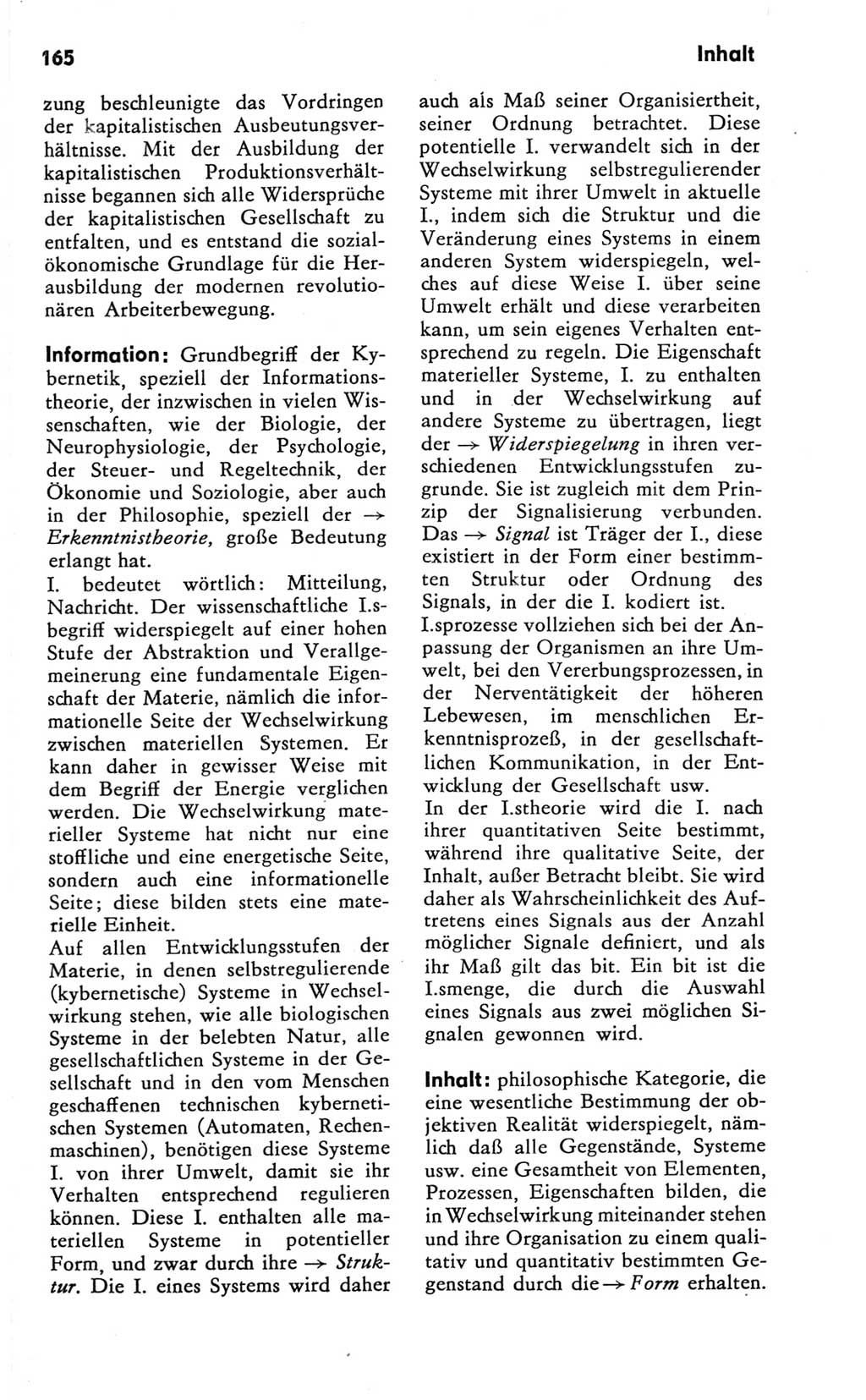 Kleines Wörterbuch der marxistisch-leninistischen Philosophie [Deutsche Demokratische Republik (DDR)] 1981, Seite 165 (Kl. Wb. ML Phil. DDR 1981, S. 165)