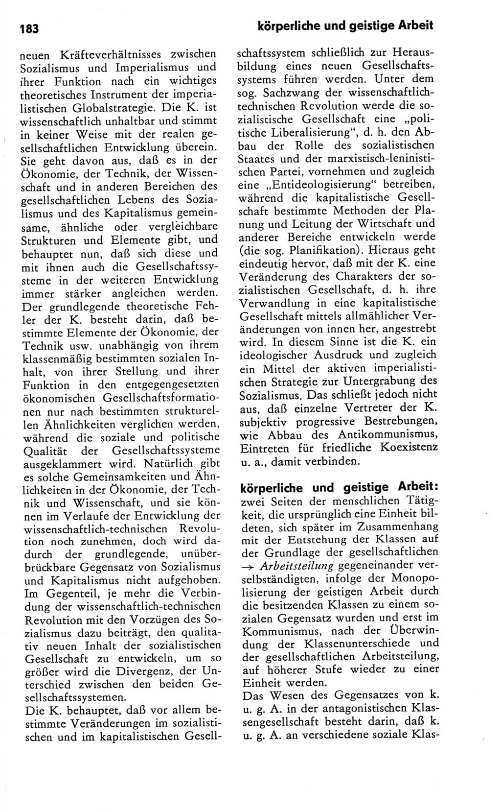 Kleines Wörterbuch der marxistisch-leninistischen Philosophie [Deutsche Demokratische Republik (DDR)] 1981, Seite 183 (Kl. Wb. ML Phil. DDR 1981, S. 183)